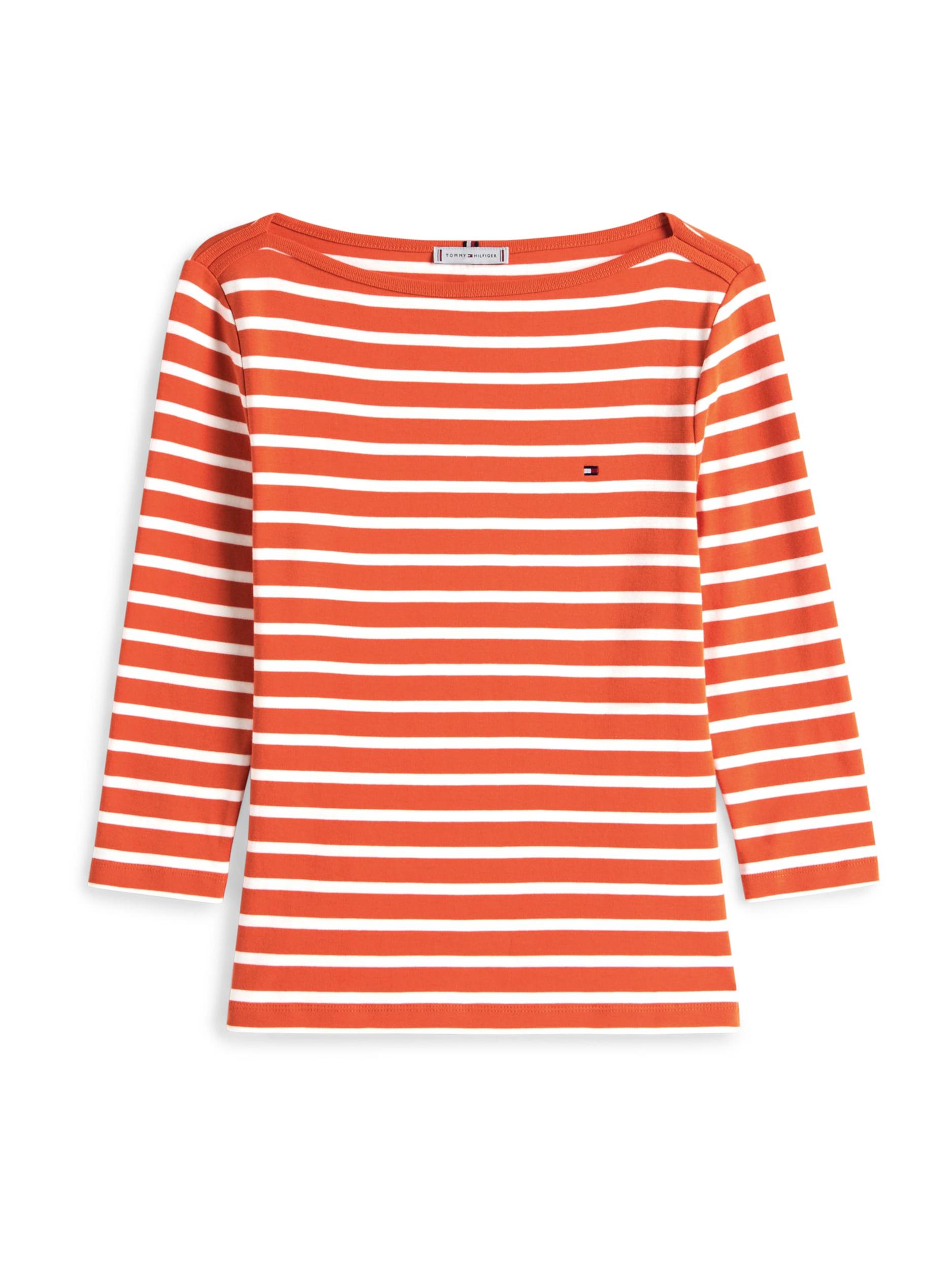 TOMMY HILFIGER Μπλουζάκι 'New Cody' πορτοκαλί / λευκό