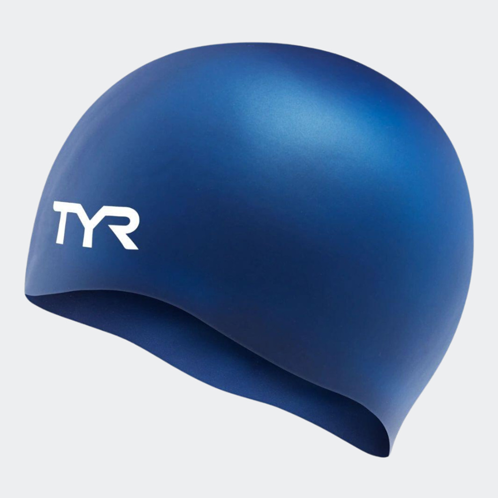 TYR Adult Silicone Wrinkle-Free Swim Cap Σκουφάκι Κολύμβησης σε Σκούρο Μπλε Χρώμα