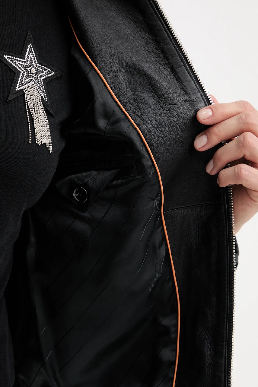 Δερμάτινο μπουφάν BOSS Orange Bashinah