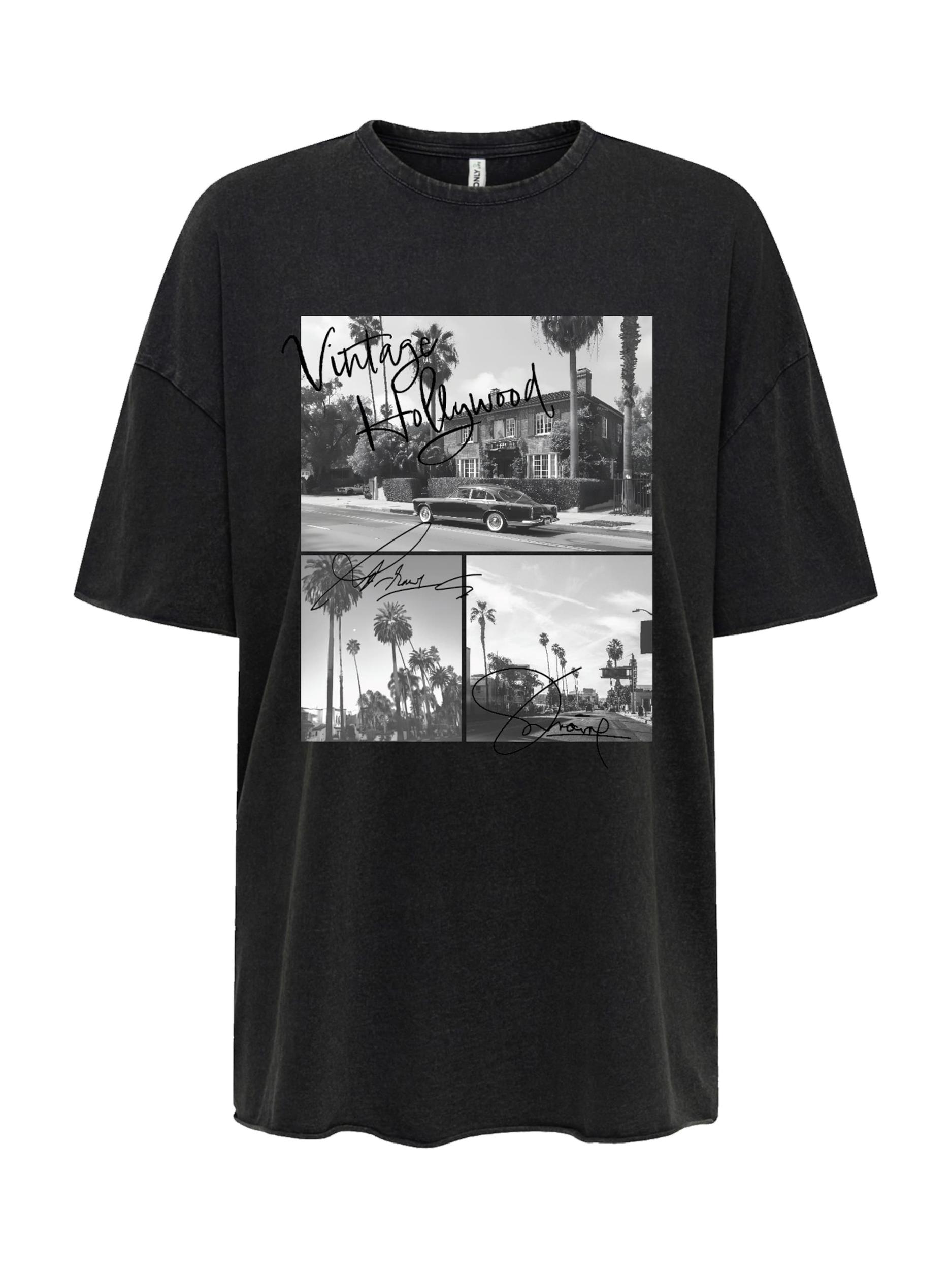 ONLY Μπλουζάκι 'ONLLUCY' ανοικτό γκρι / σκούρο γκρι / μαύρο