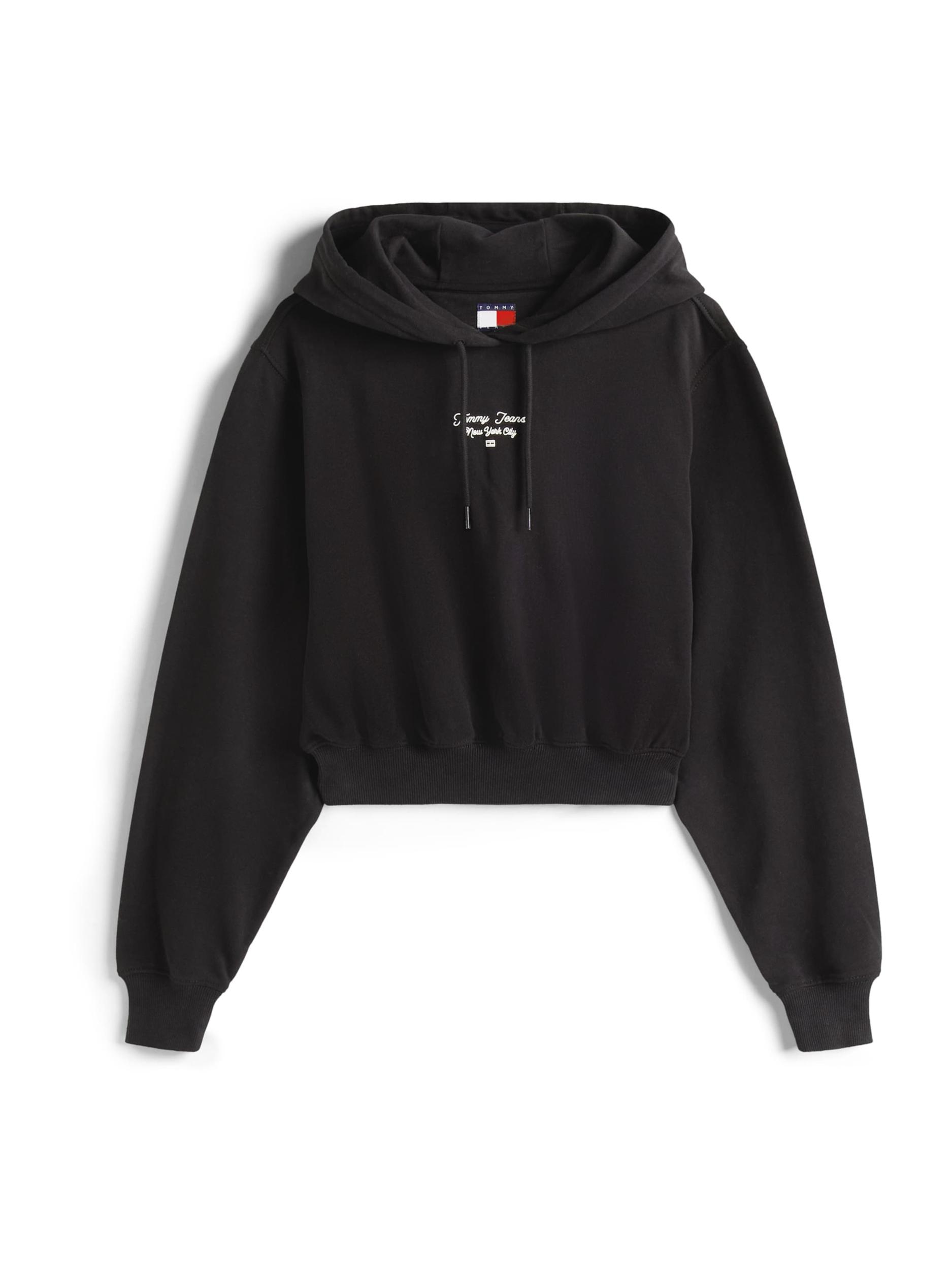 Tommy Jeans Μπλούζα φούτερ 'ESSENTIAL' μαύρο / λευκό