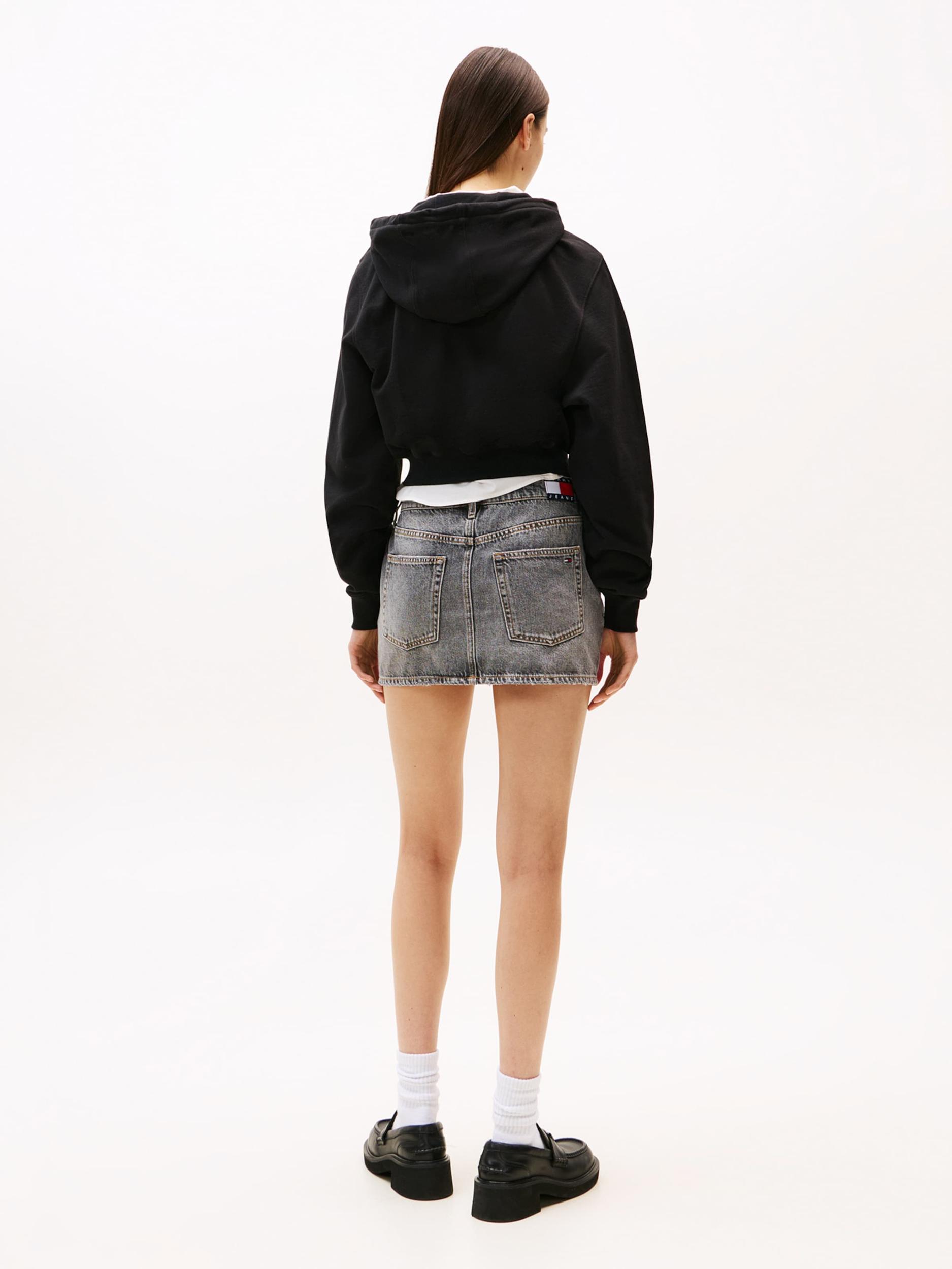 Tommy Jeans Μπλούζα φούτερ 'ESSENTIAL' μαύρο / λευκό