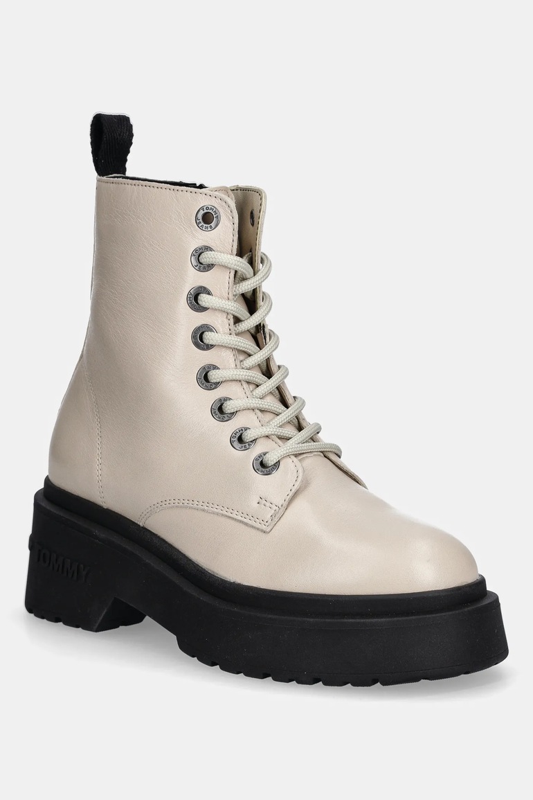Δερμάτινα workers Tommy Jeans TJW CHUNKY SHINY LEATHER BOOT