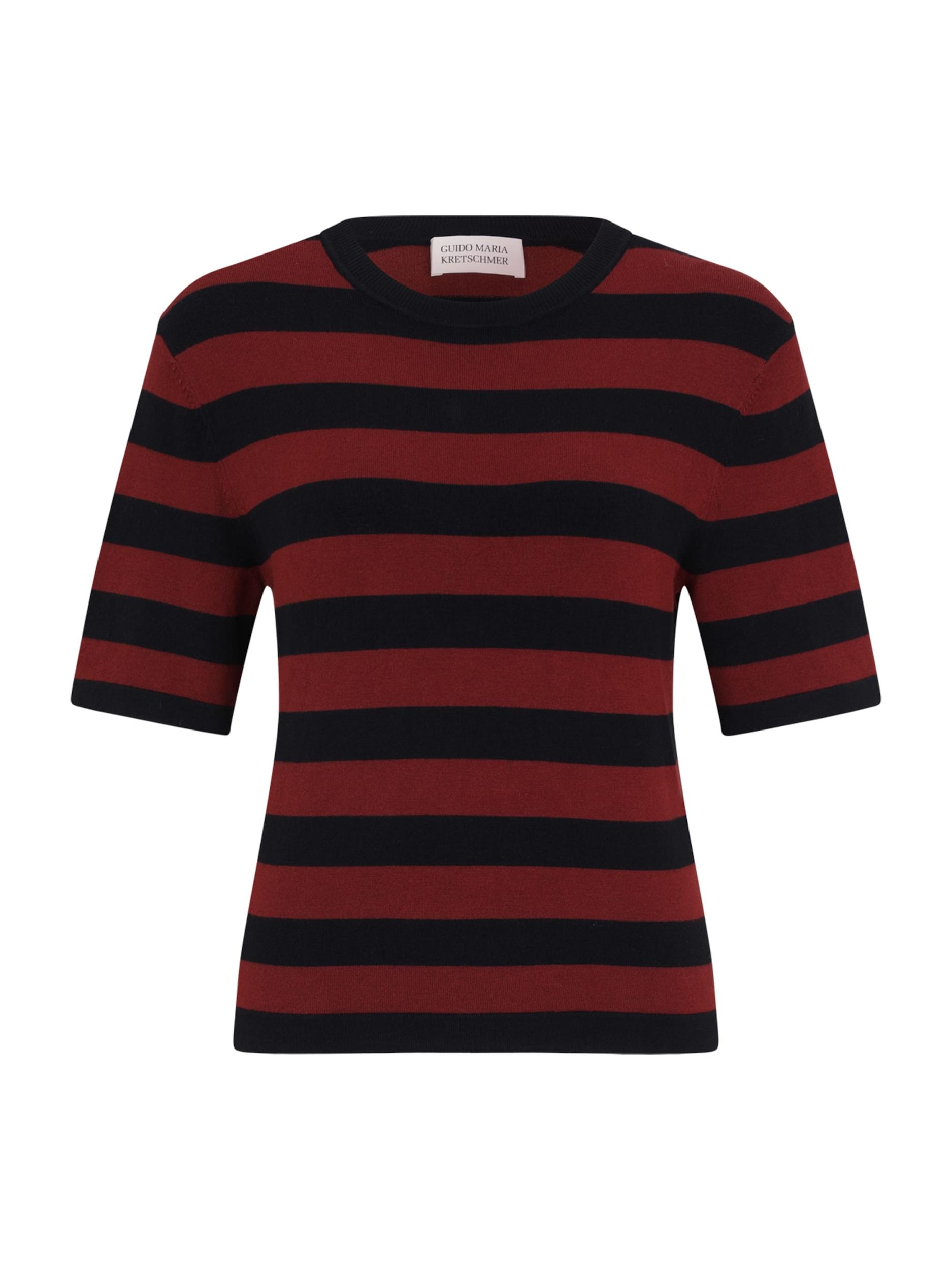 Guido Maria Kretschmer Women Μπλουζάκι 'Maria' σκούρο κόκκινο / μαύρο