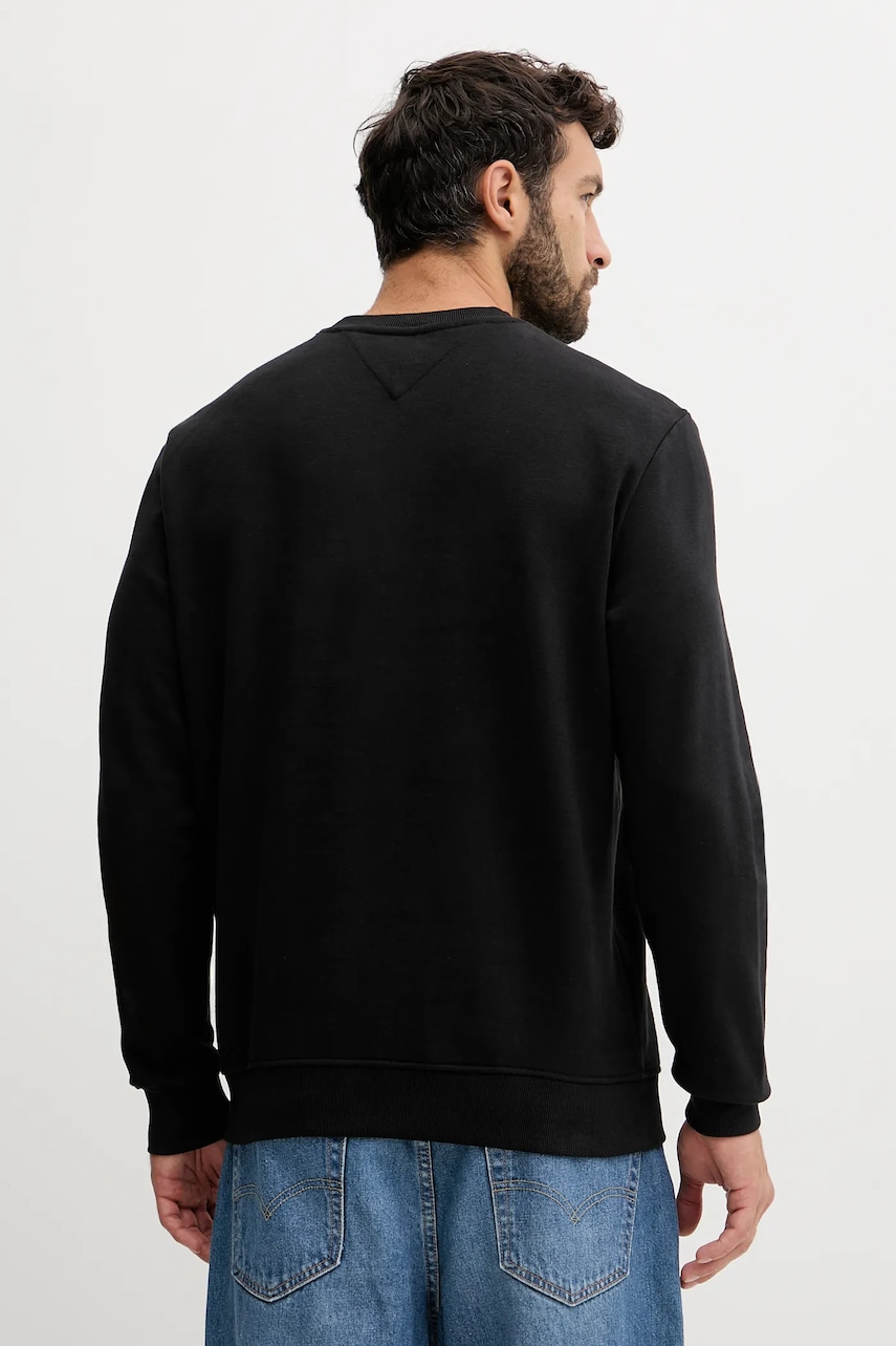Βαμβακερή μπλούζα Tommy Jeans χρώμα: μαύρο, DM0DM22093