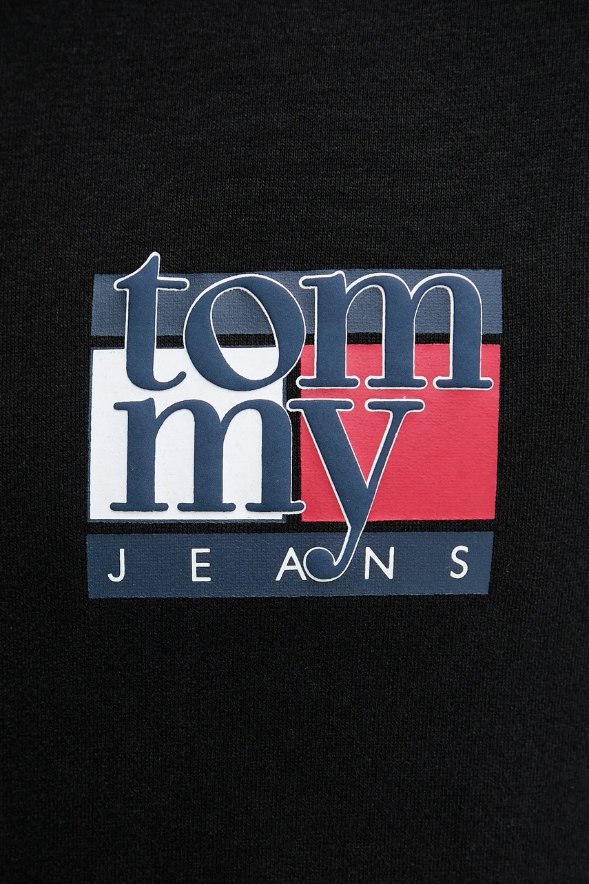 Βαμβακερή μπλούζα Tommy Jeans χρώμα: μαύρο, DM0DM22093