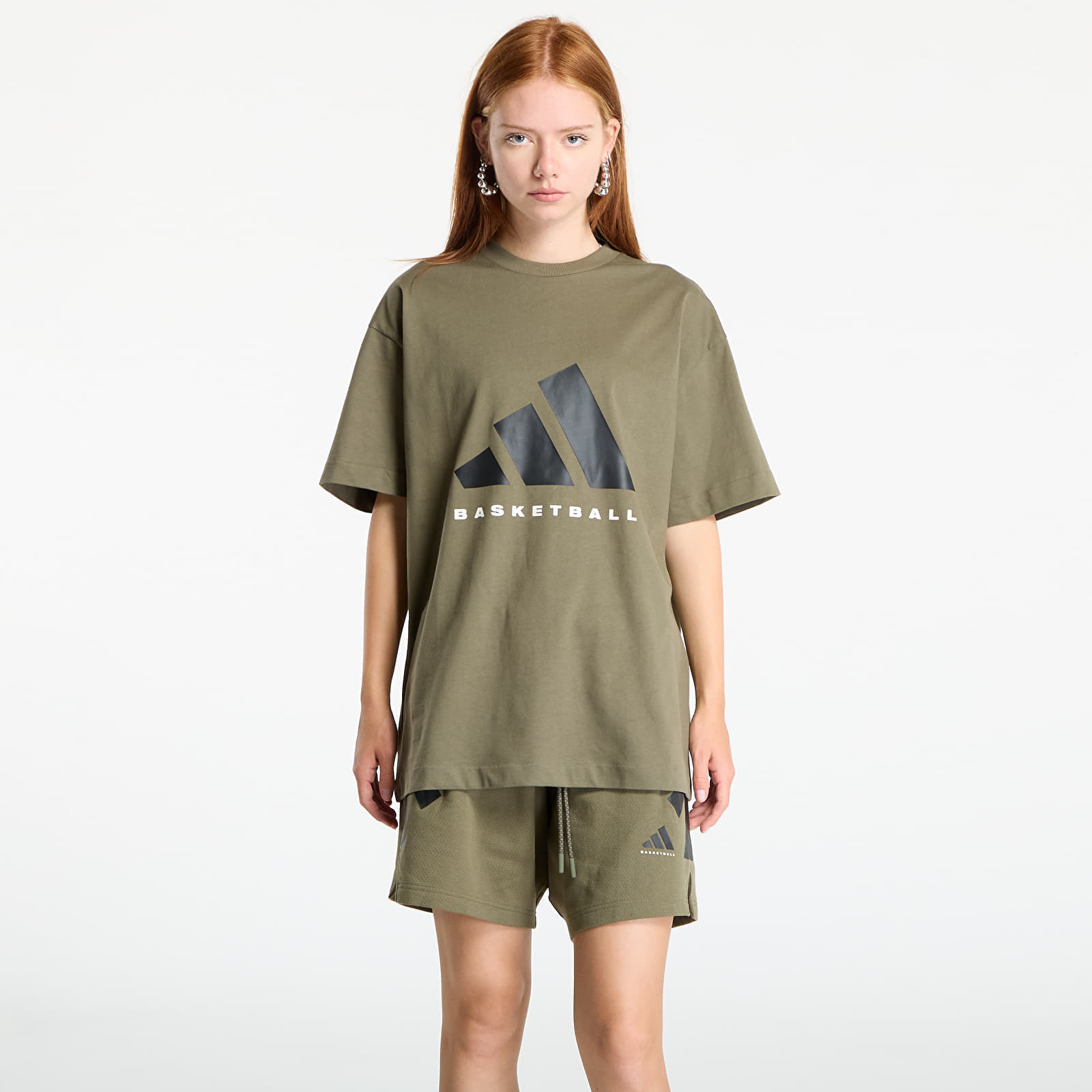 adidas Performance T-shirt adidas Basketball T-Shirt UNISEX Olive Strata S