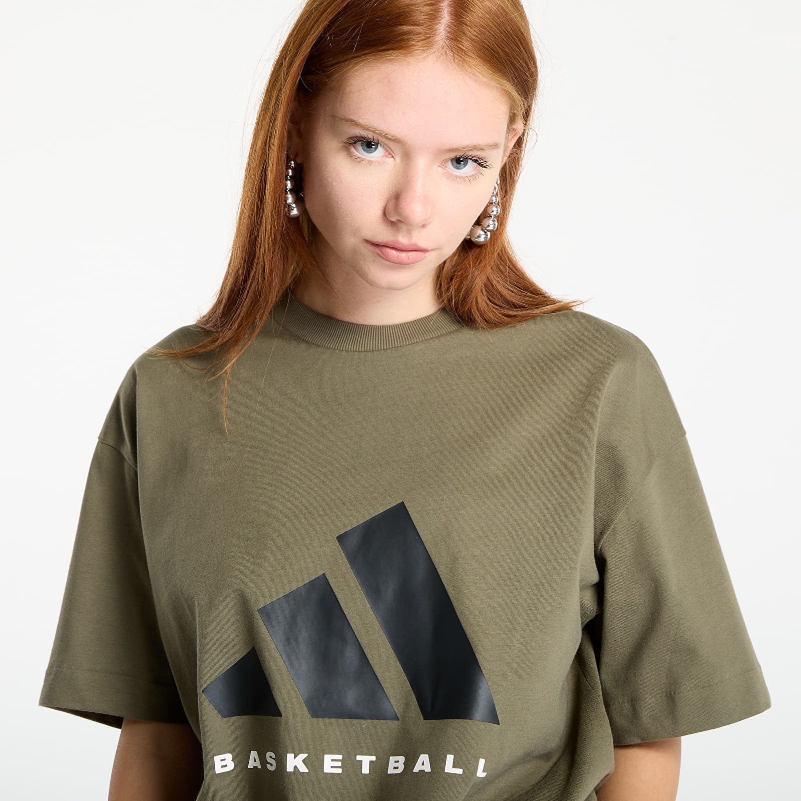 adidas Performance T-shirt adidas Basketball T-Shirt UNISEX Olive Strata S