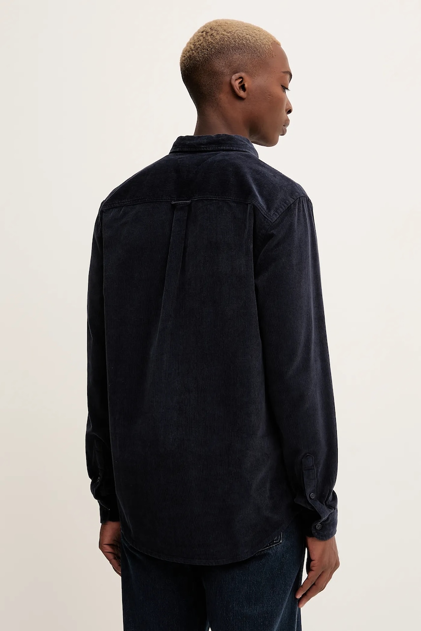 Πουκάμισο κοτλέ Tommy Jeans ανδρικά, χρώμα: ναυτικό μπλε, DM0DM22021