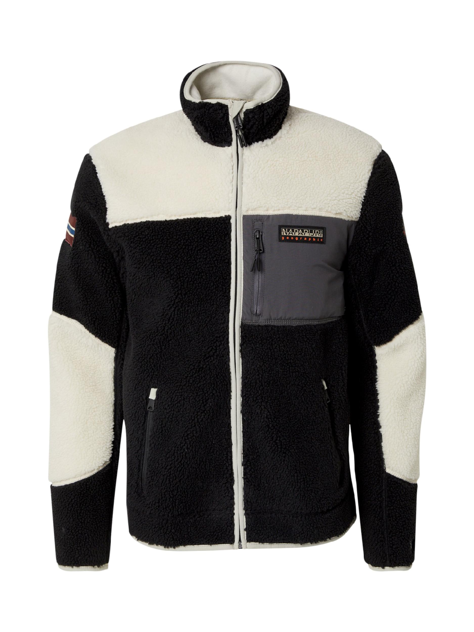 NAPAPIJRI Ζακέτα φλις 'Yupik' γραφίτης / μαύρο / λευκό