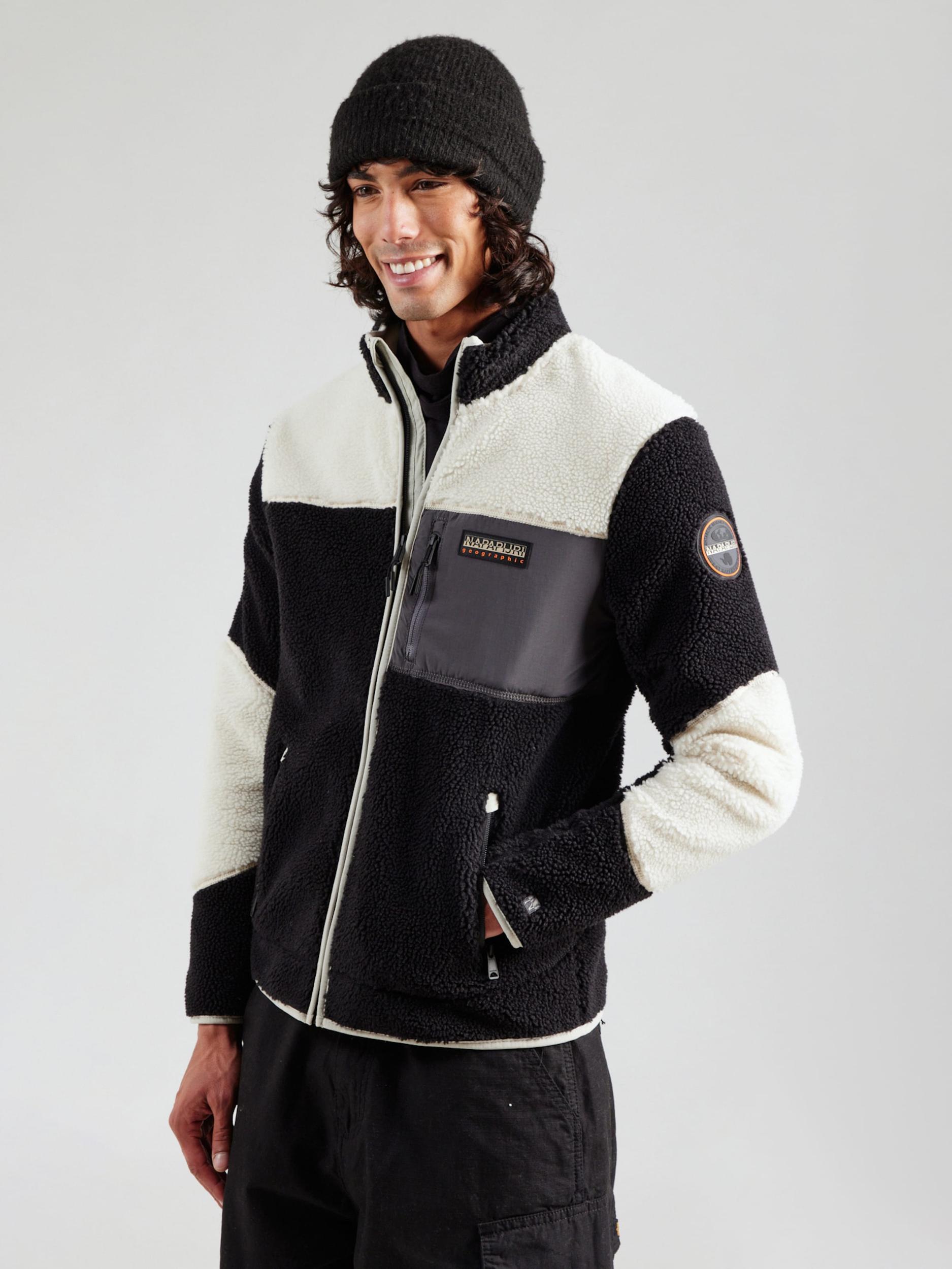 NAPAPIJRI Ζακέτα φλις 'Yupik' γραφίτης / μαύρο / λευκό