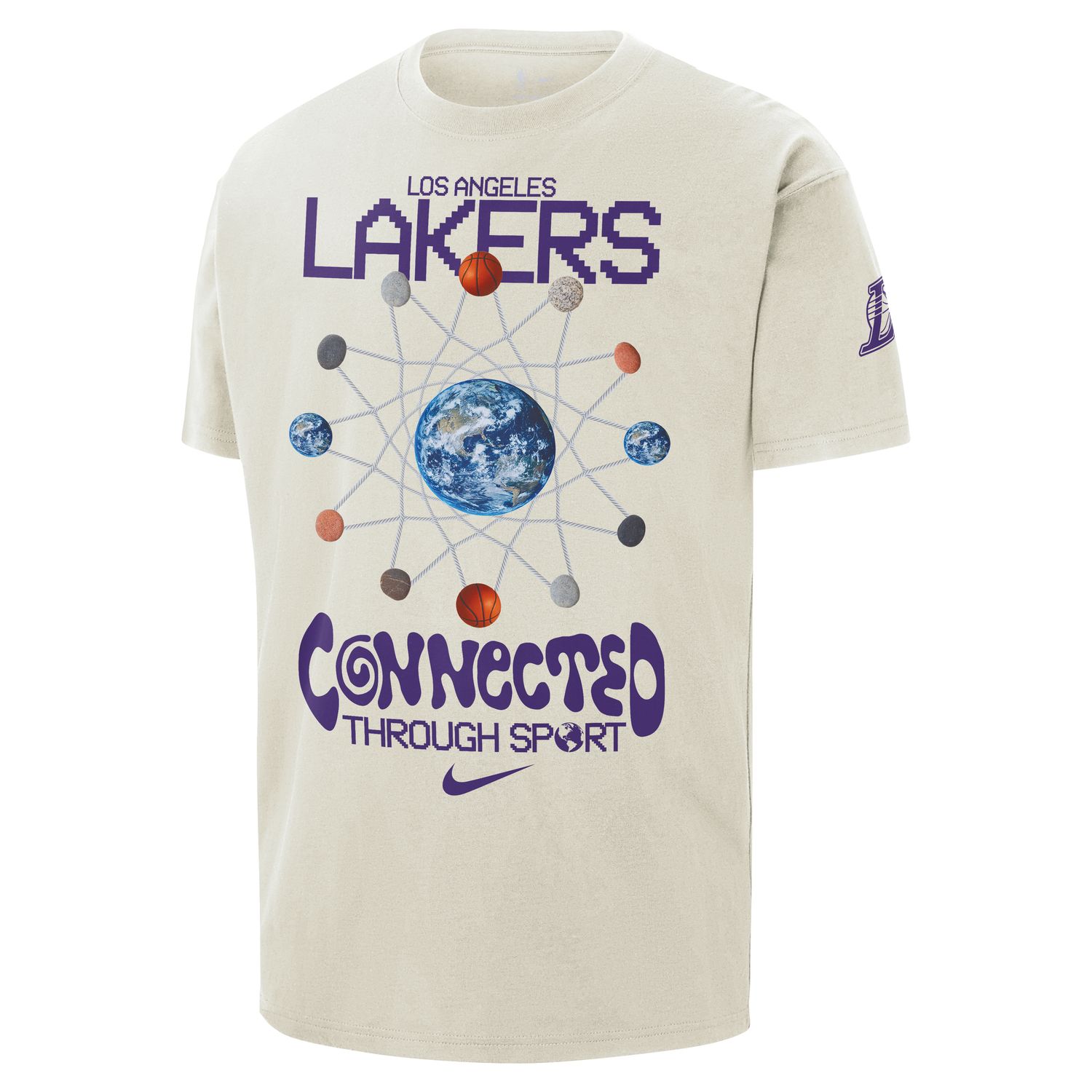 Nike NBA Max90 Los Angeles Lakers Courtside Tee Pure - Οι άνδρες - Κοντομάνικο μπλουζάκι Nike - άσπρο - HQ1299-901 - Μέγεθος: S