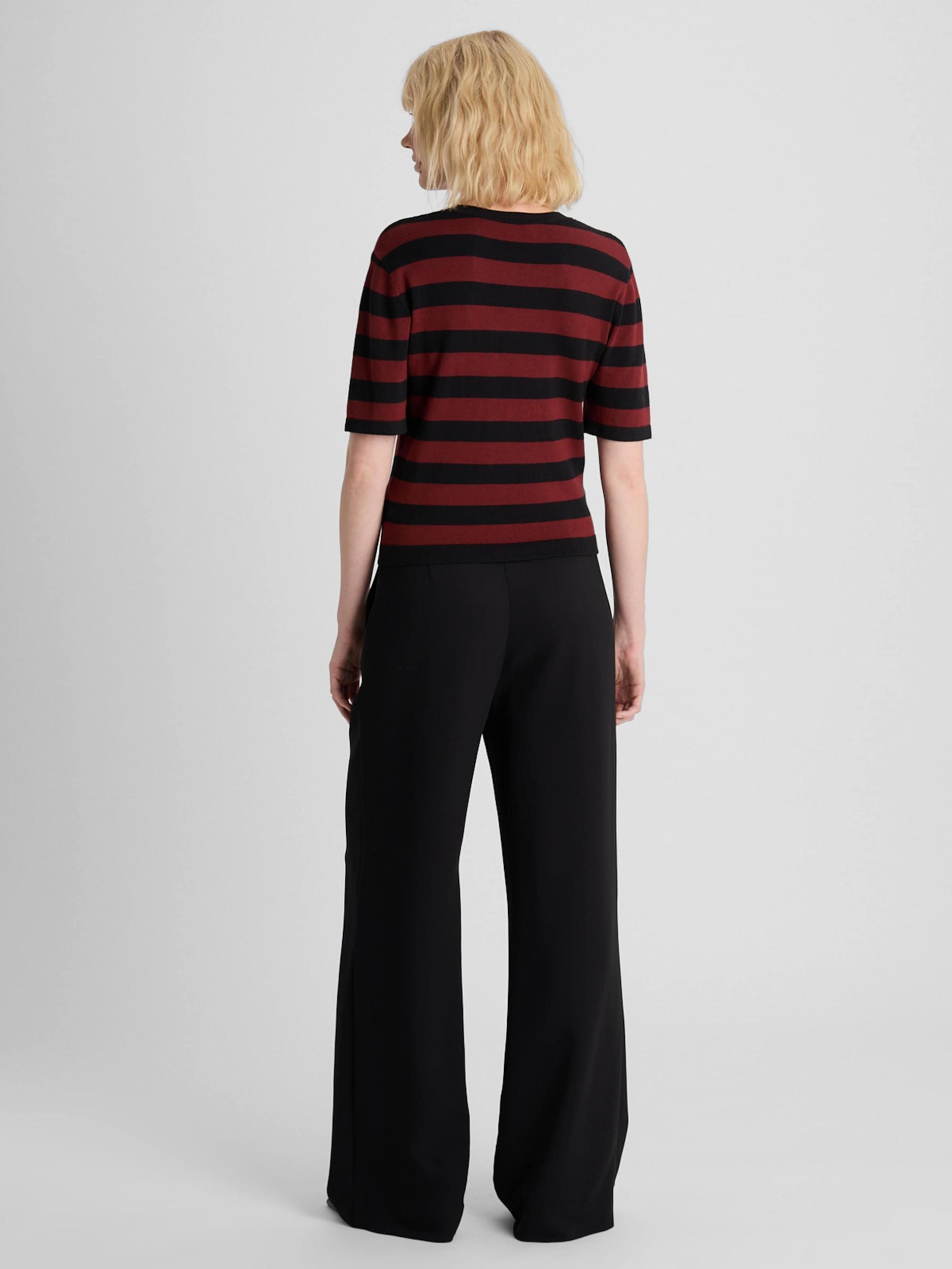 Guido Maria Kretschmer Women Μπλουζάκι 'Maria' σκούρο κόκκινο / μαύρο