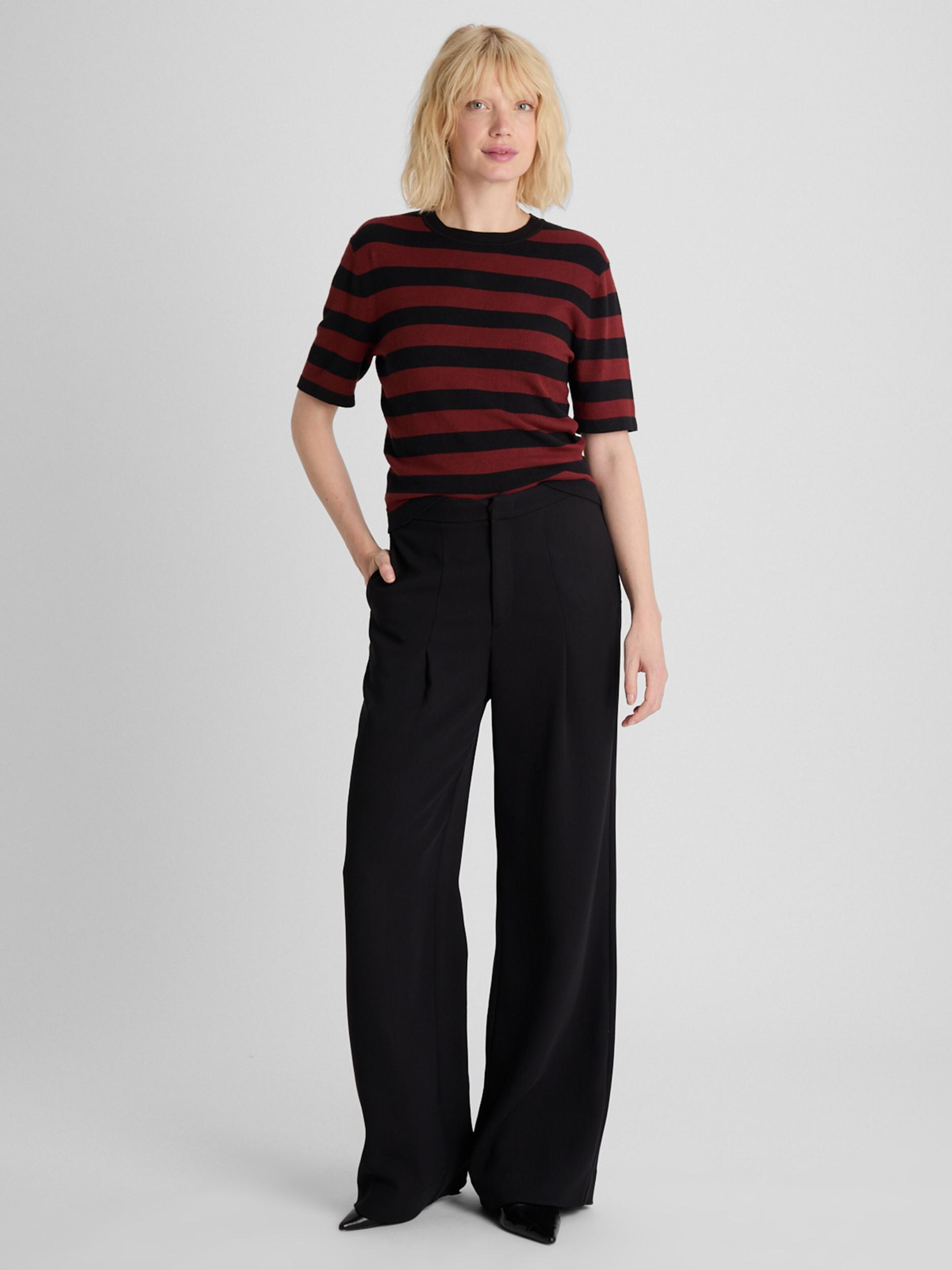 Guido Maria Kretschmer Women Μπλουζάκι 'Maria' σκούρο κόκκινο / μαύρο