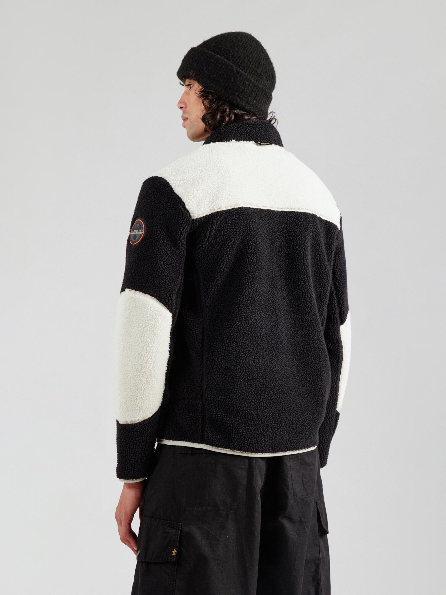 NAPAPIJRI Ζακέτα φλις 'Yupik' γραφίτης / μαύρο / λευκό