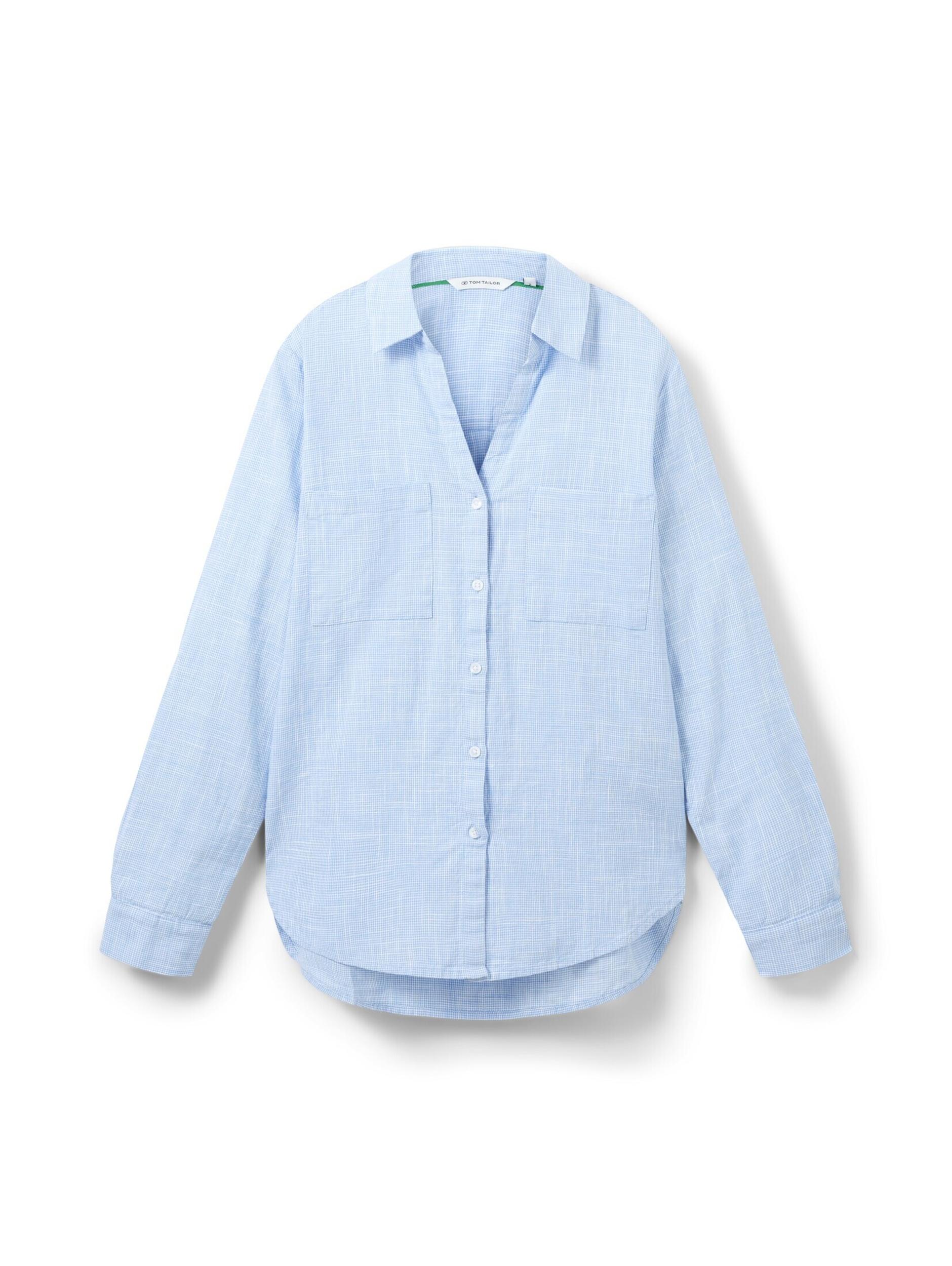 TOM TAILOR Μπλούζα γαλάζιο / λευκό