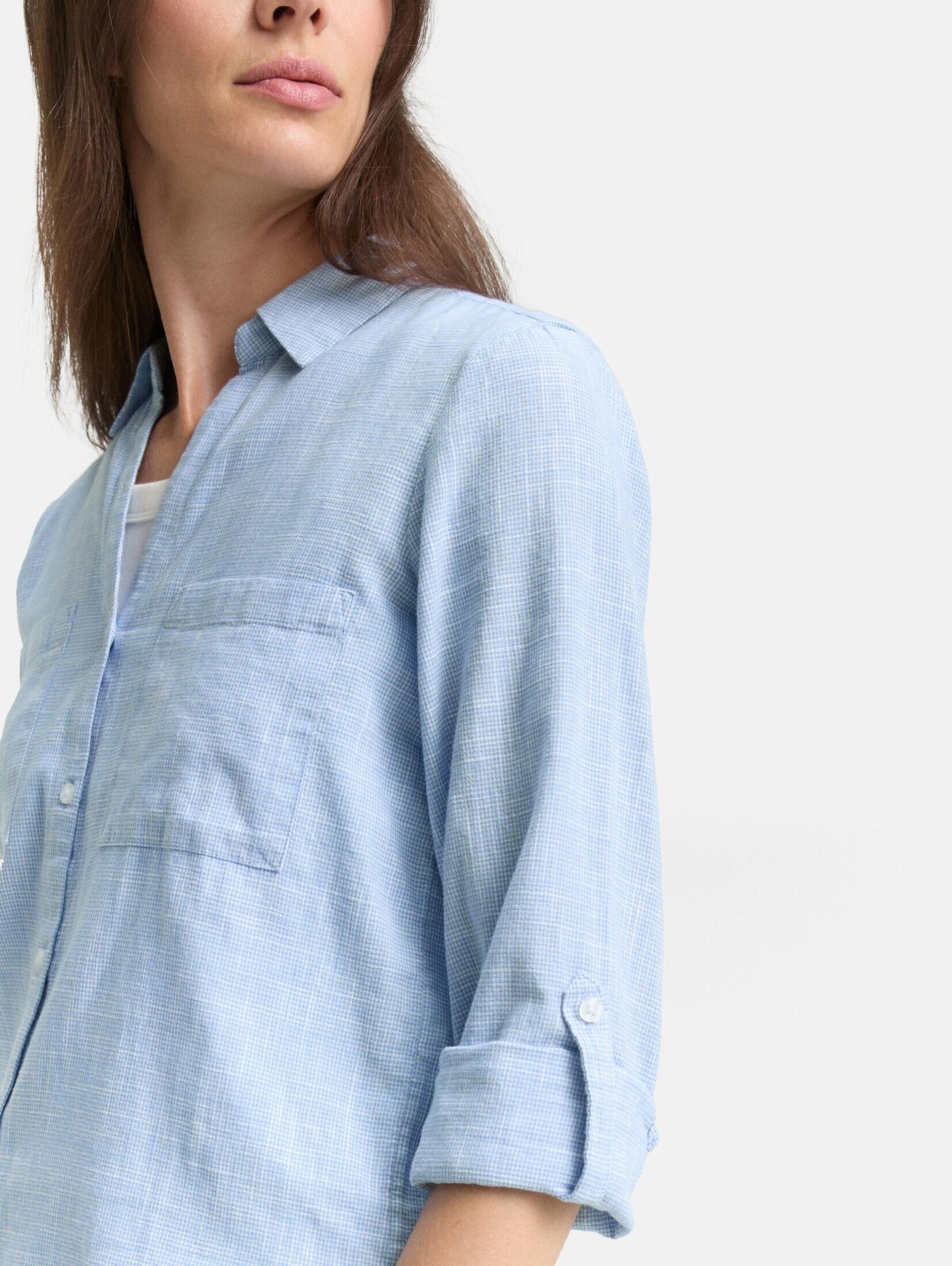 TOM TAILOR Μπλούζα γαλάζιο / λευκό