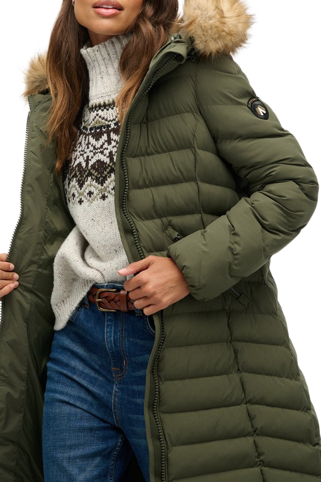 SUPERDRY FUJI FAUX FUR LONGLINE ΜΠΟΥΦΑΝ ΓΥΝΑΙΚΕΙΟ W5012001A-1TH