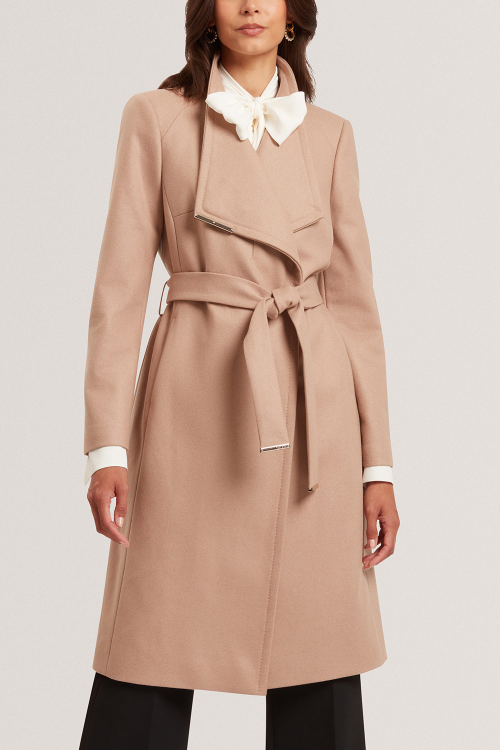 TED BAKER Παλτο Rose Mid Lengthed Wool Wrap 282071 camel