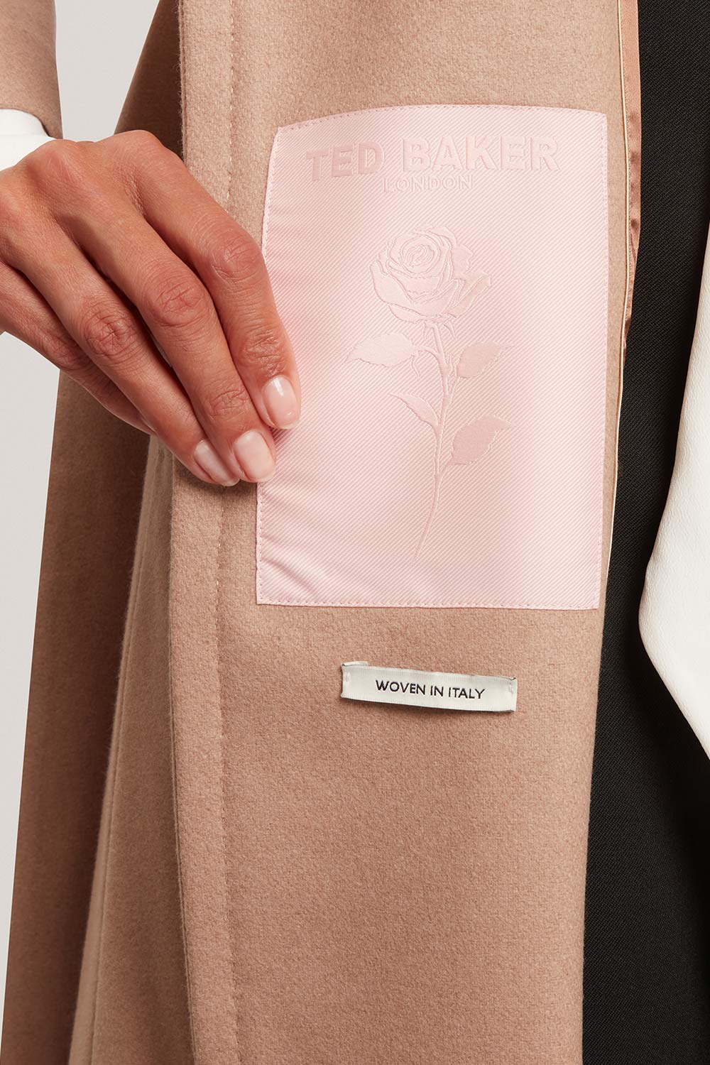 TED BAKER Παλτο Rose Mid Lengthed Wool Wrap 282071 camel