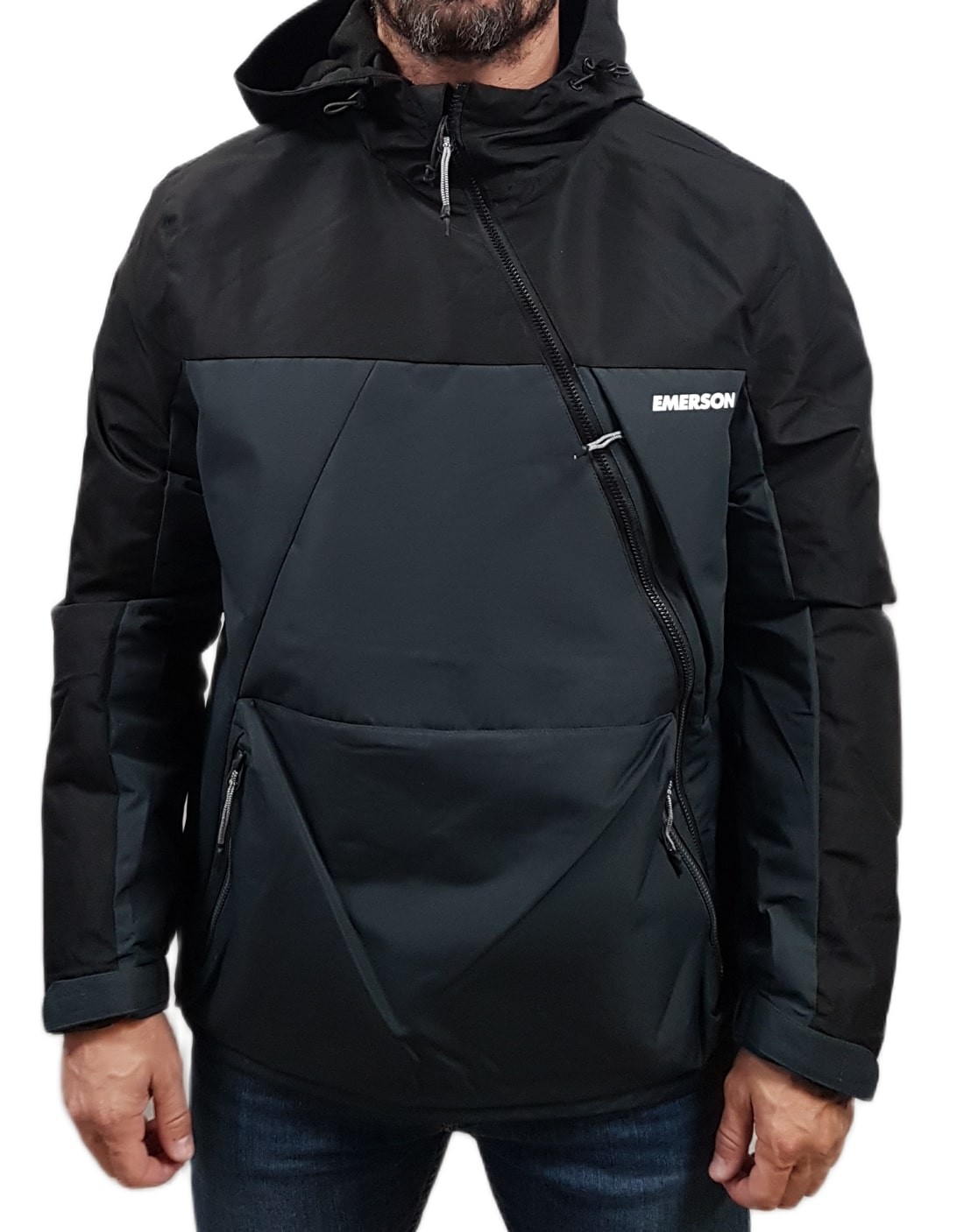Emerson - 252.EM10.68 - Ebony/Black - Pullover Hooded Jacket - Μπουφάν