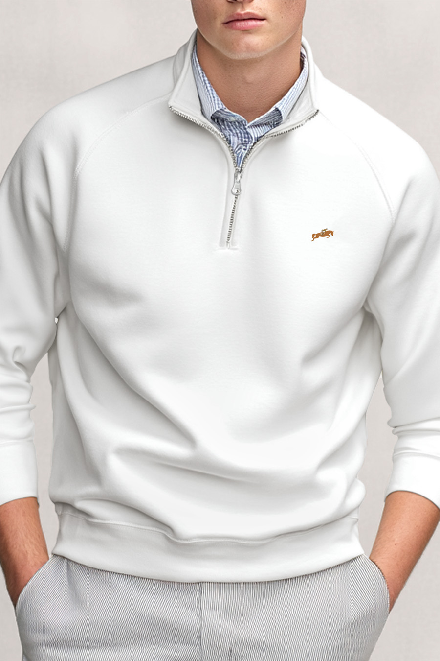 UnitedKind Horse Jumping Minimal, Φούτερ σε Λευκό Χρώμα