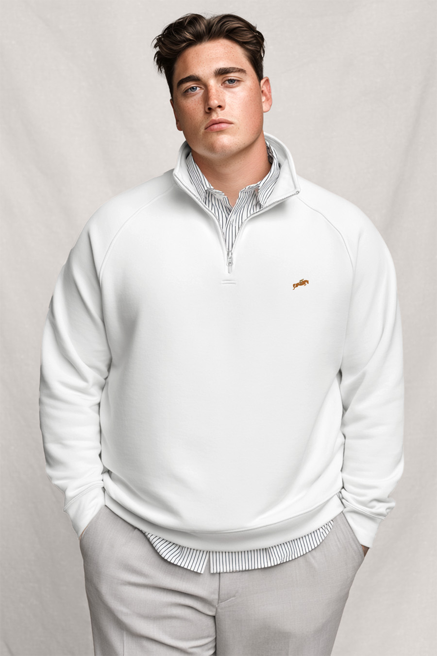 UnitedKind Horse Jumping Minimal, Φούτερ σε Λευκό Χρώμα