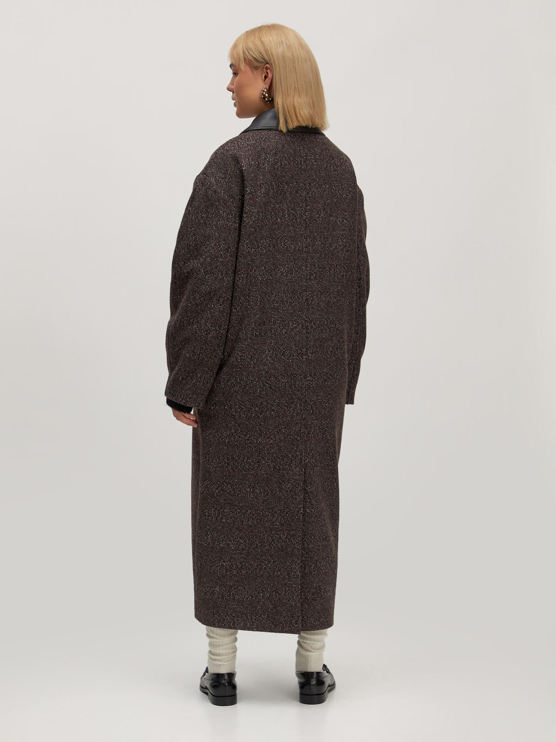 EDITED Ανοιξιάτικο και φθινοπωρινό παλτό 'Leah' καφέ / μαύρο / λευκό