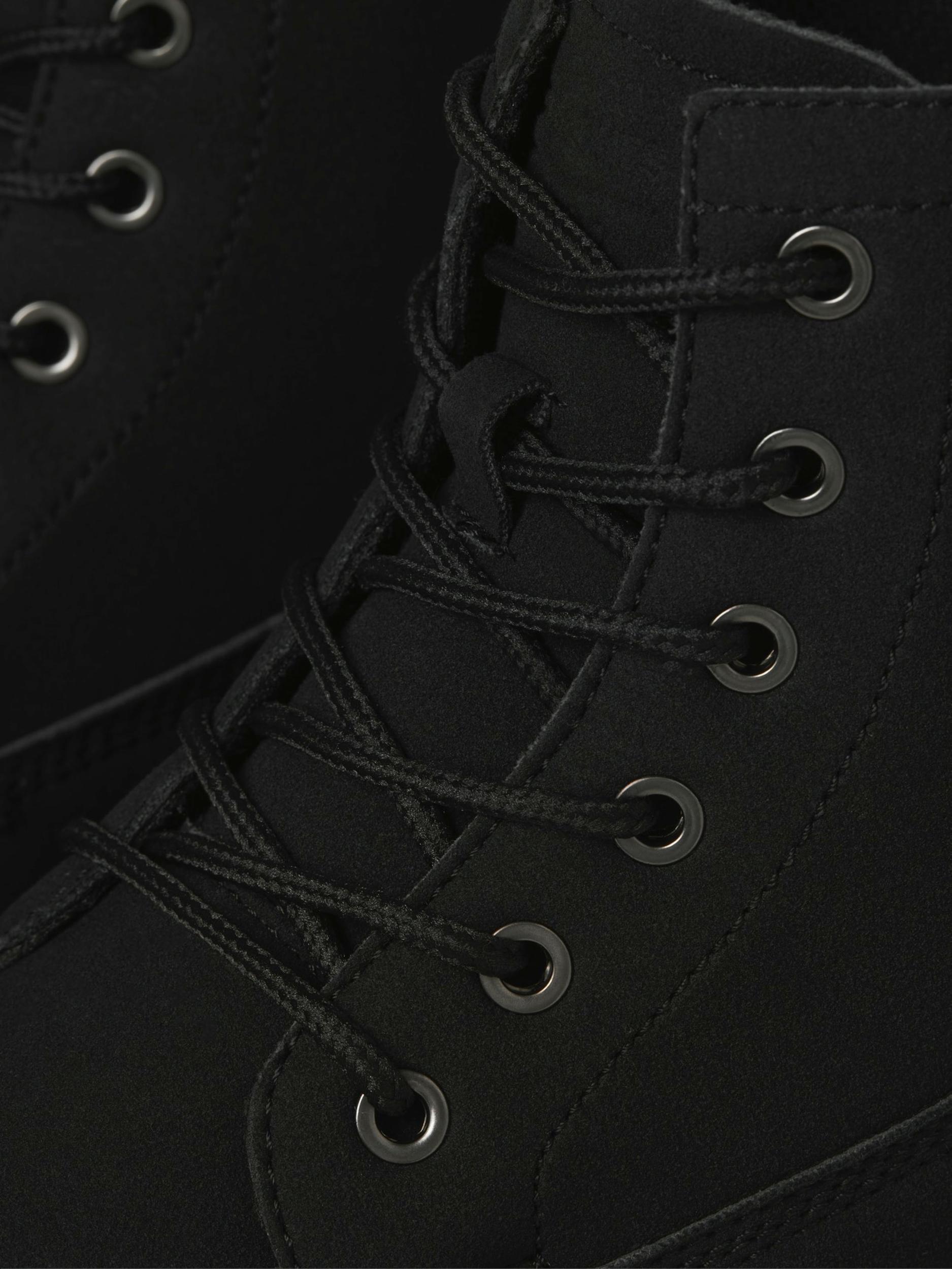 JACK & JONES Μπότες με κορδόνια ανθρακί