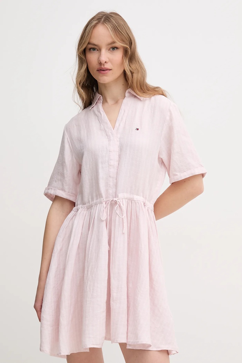 Λινό φόρεμα Tommy Hilfiger
