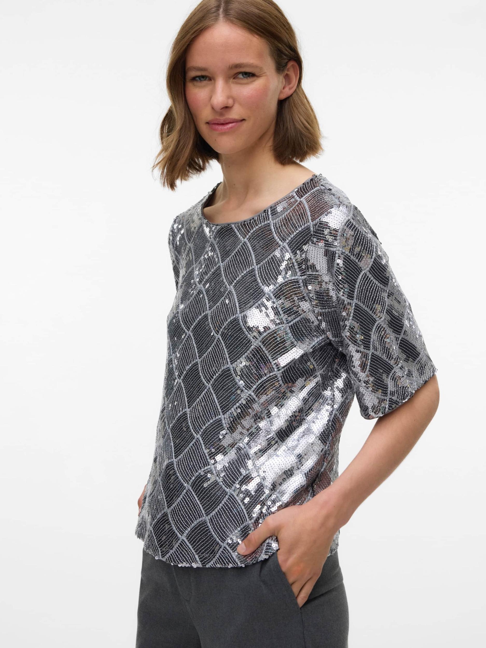 VERO MODA Μπλούζα γκρι / ασημόγκριζο