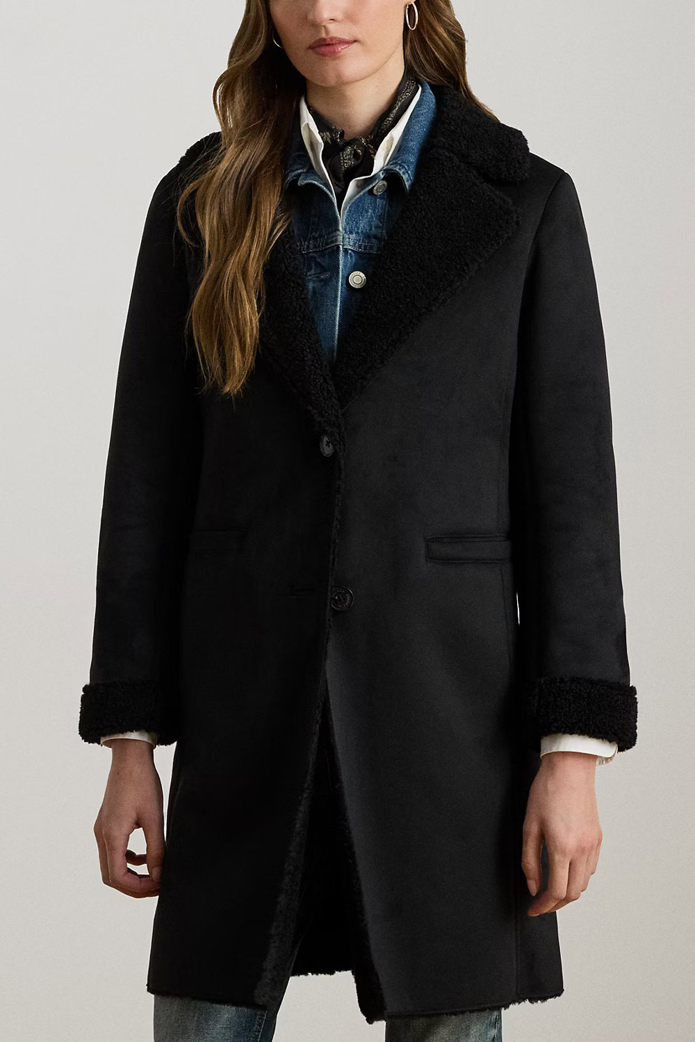 RALPH LAUREN Παλτο Fx Sh Sb 35"-Unlined 297P04121001 001 black