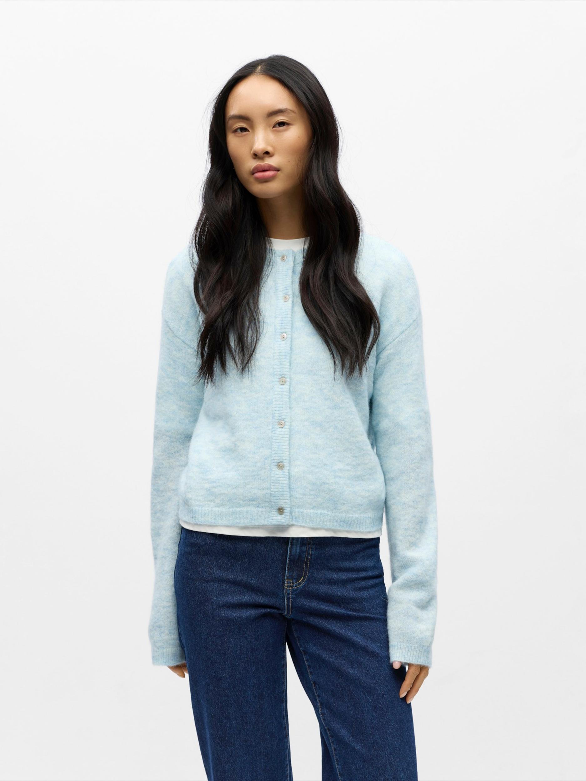 OBJECT Πλεκτή ζακέτα 'OBJAGATE' γαλάζιο