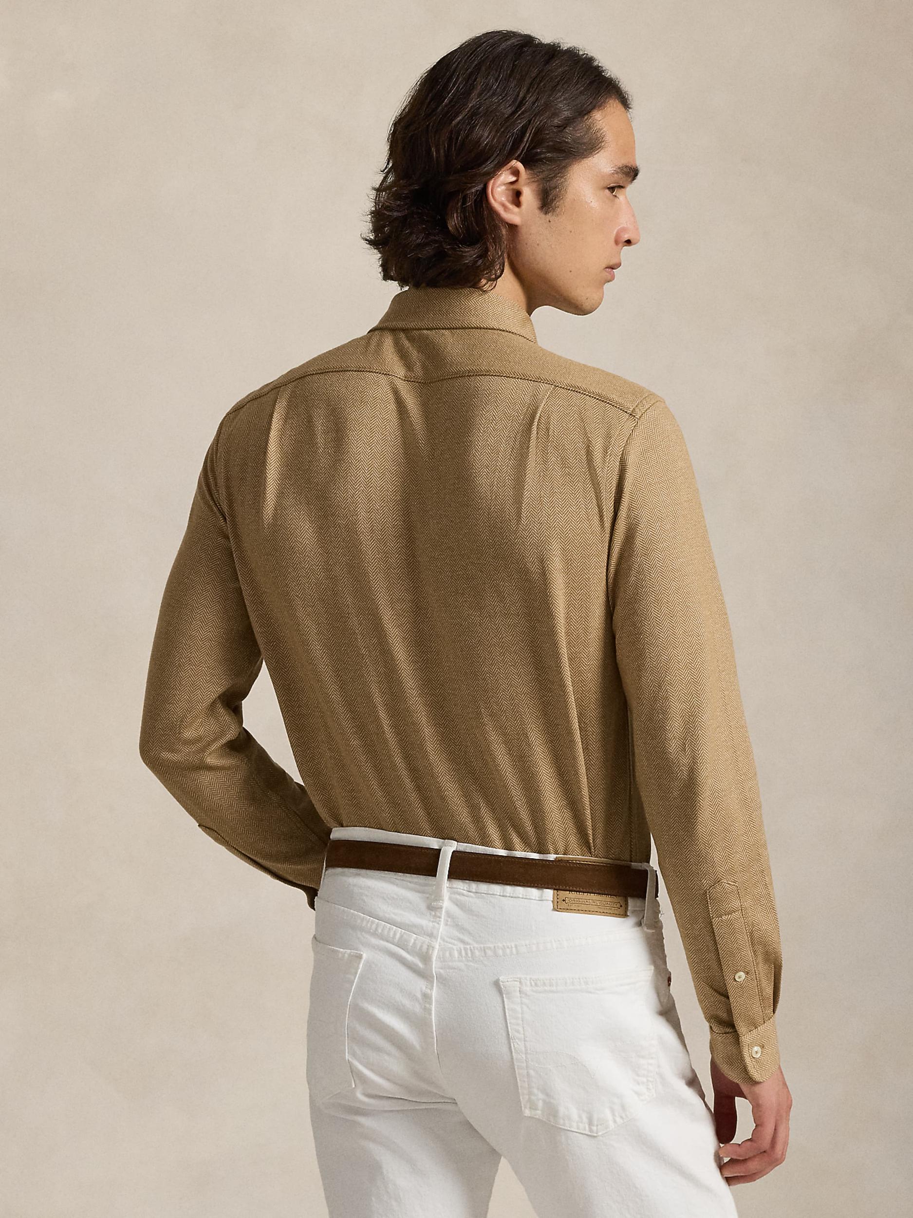 Polo Ralph Lauren Πουκάμισο καμηλό / λευκό