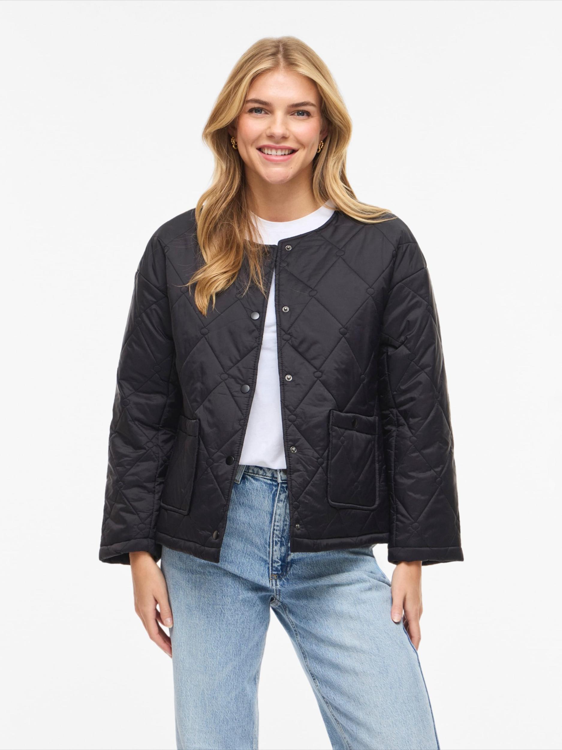 VILA Φθινοπωρινό και ανοιξιάτικο μπουφάν μαύρο