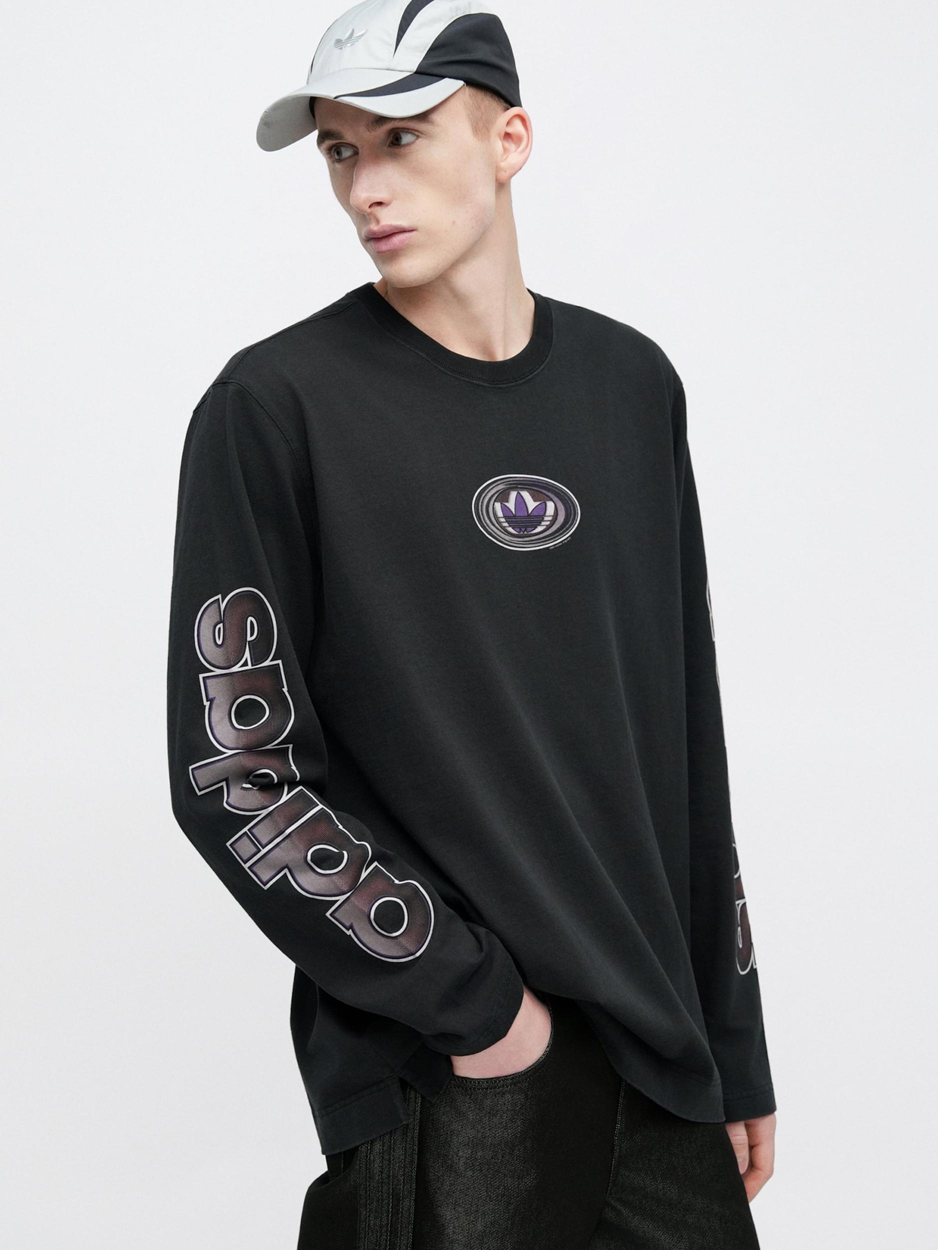 ADIDAS ORIGINALS Μπλουζάκι σκούρο καφέ / λιλά / μαύρο / λευκό