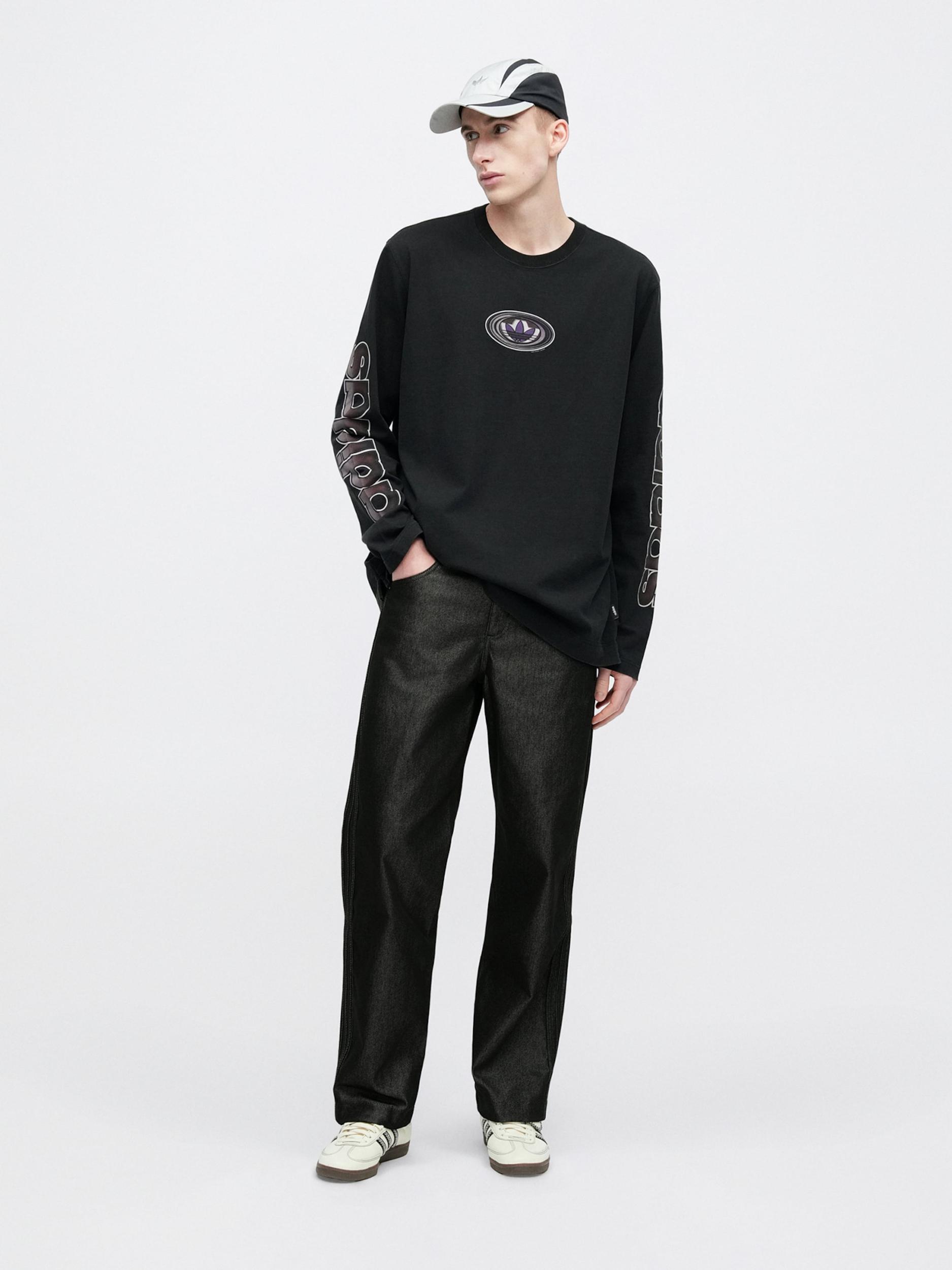 ADIDAS ORIGINALS Μπλουζάκι σκούρο καφέ / λιλά / μαύρο / λευκό