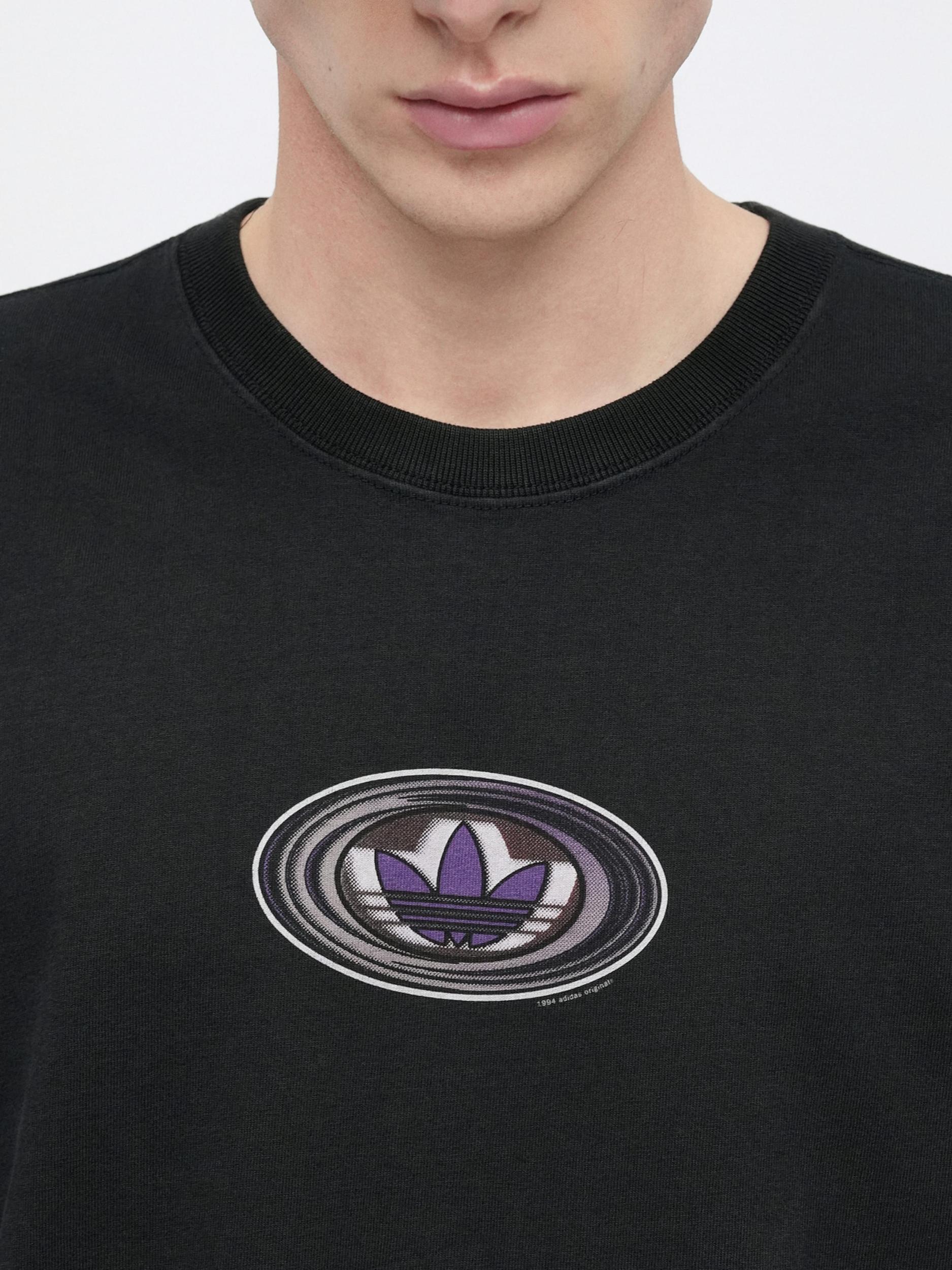 ADIDAS ORIGINALS Μπλουζάκι σκούρο καφέ / λιλά / μαύρο / λευκό