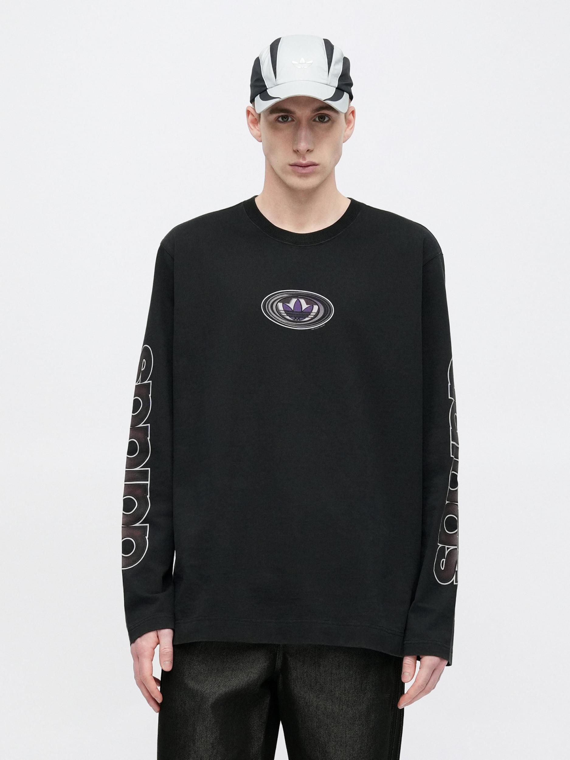 ADIDAS ORIGINALS Μπλουζάκι σκούρο καφέ / λιλά / μαύρο / λευκό