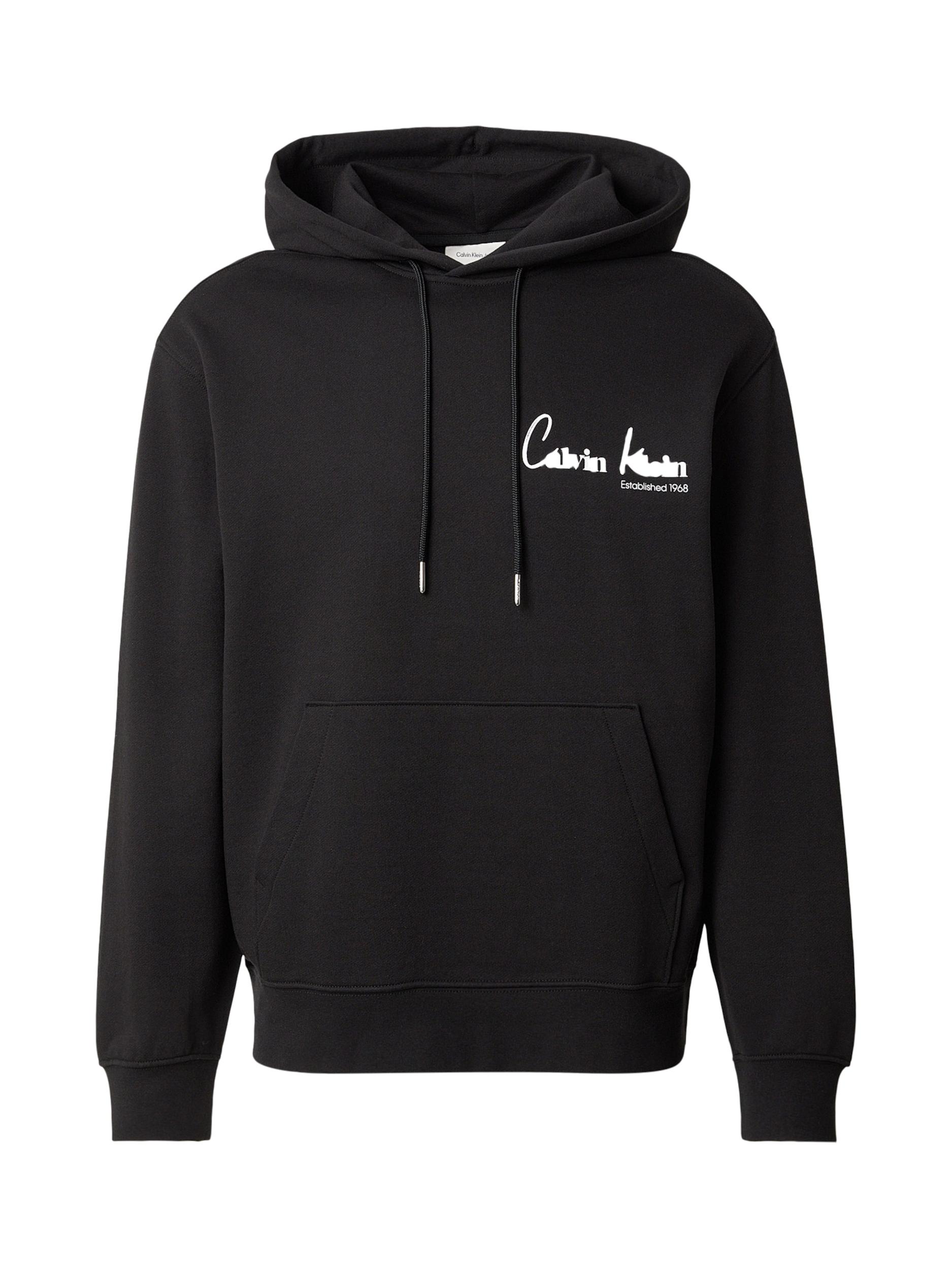 Calvin Klein Jeans Μπλούζα φούτερ μαύρο / λευκό