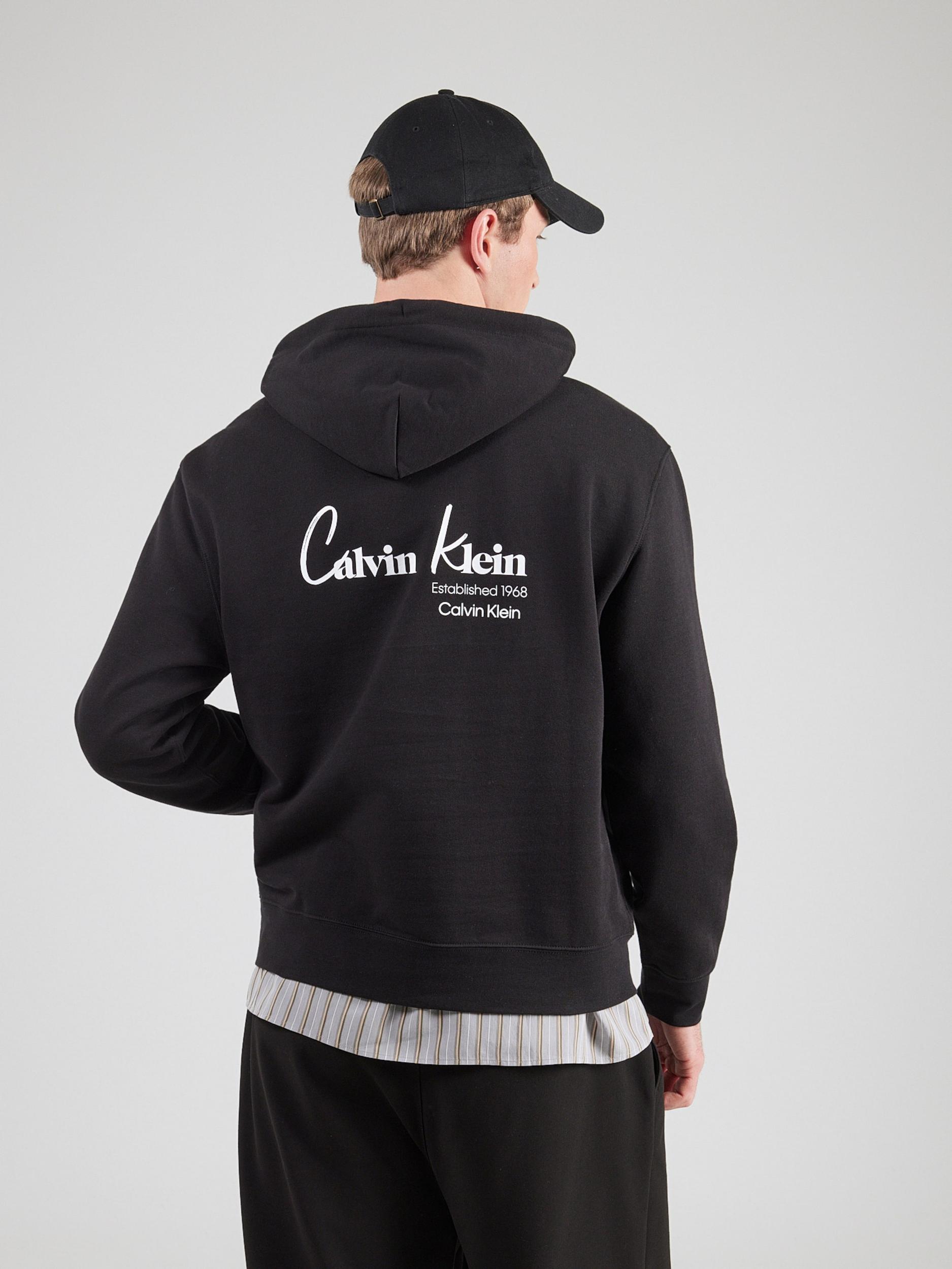 Calvin Klein Jeans Μπλούζα φούτερ μαύρο / λευκό