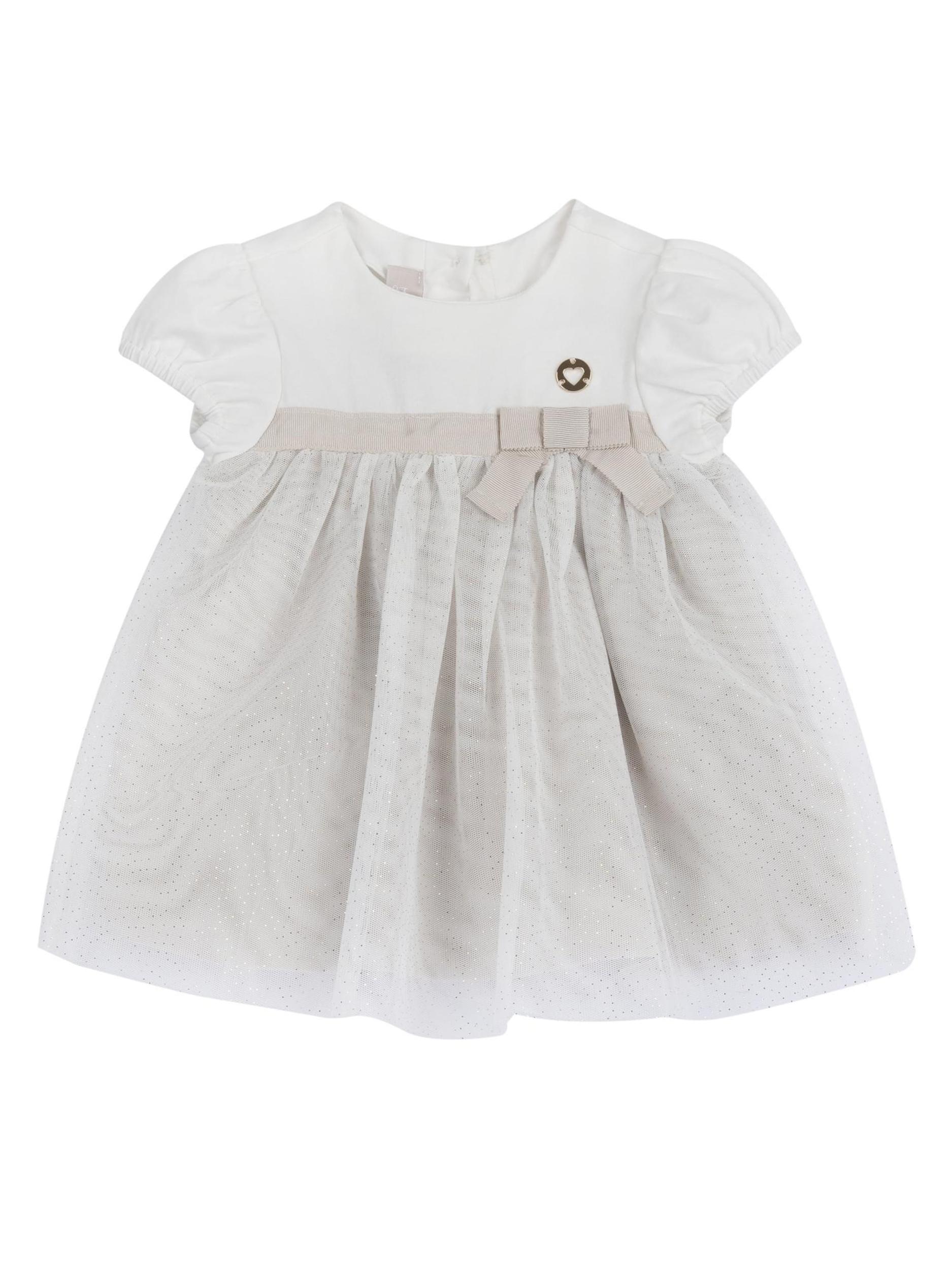 Chicco Φόρεμα γκρι / λευκό