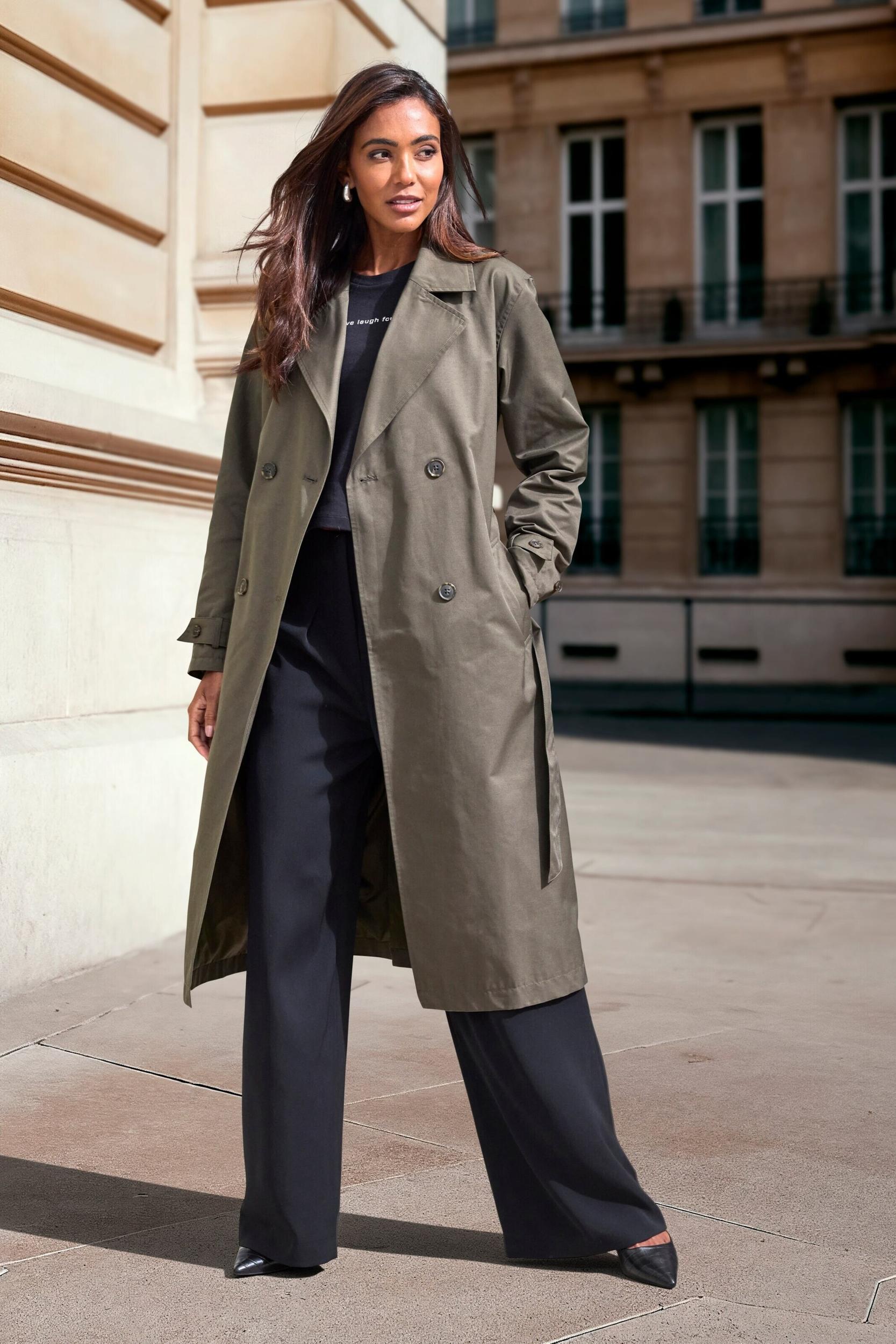 FRENCH CONNECTION Ανοιξιάτικο και φθινοπωρινό παλτό χακί