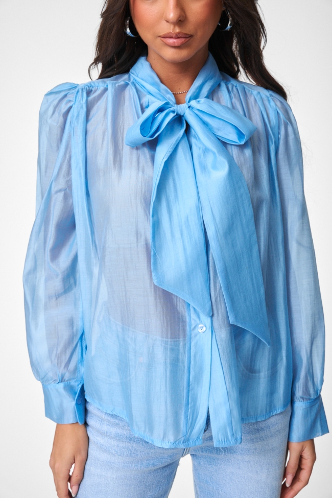 DeCoro Πουκάμισο See Through - ΓΑΛΑΖΙΟ