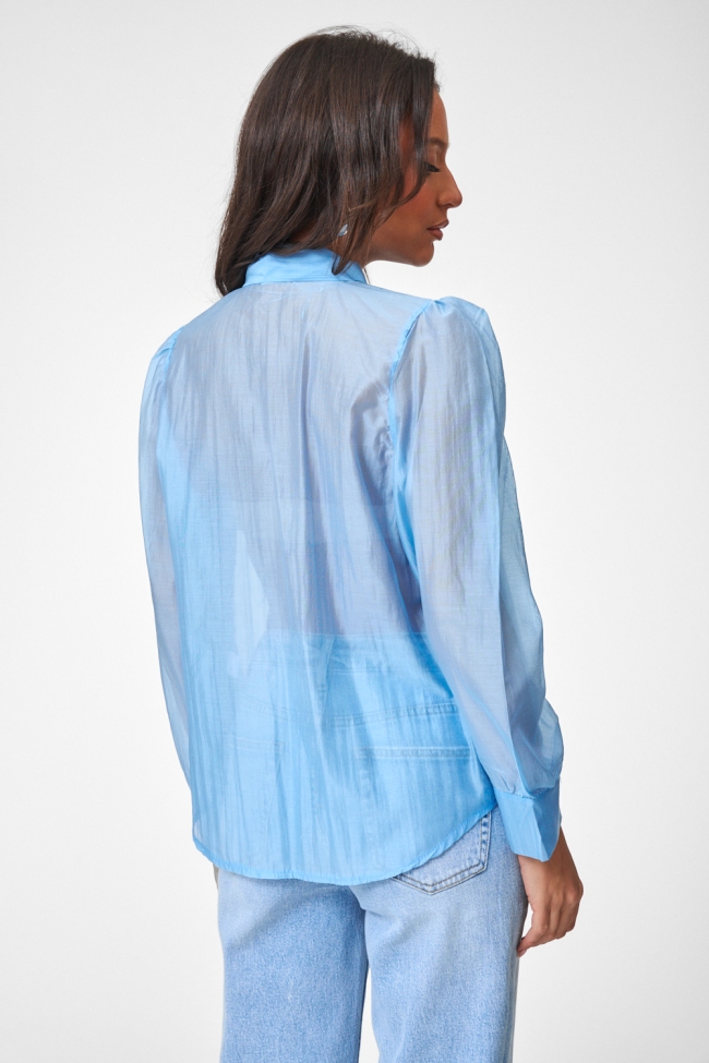 DeCoro Πουκάμισο See Through - ΓΑΛΑΖΙΟ