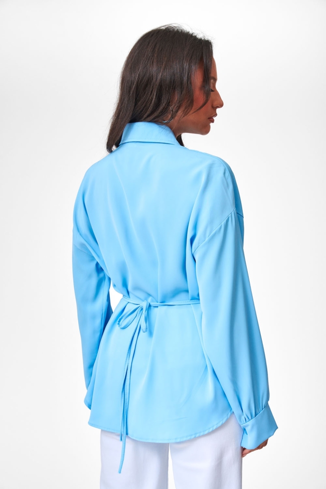 DeCoro Πουκάμισο με Δέσιμο - ΓΑΛΑΖΙΟ