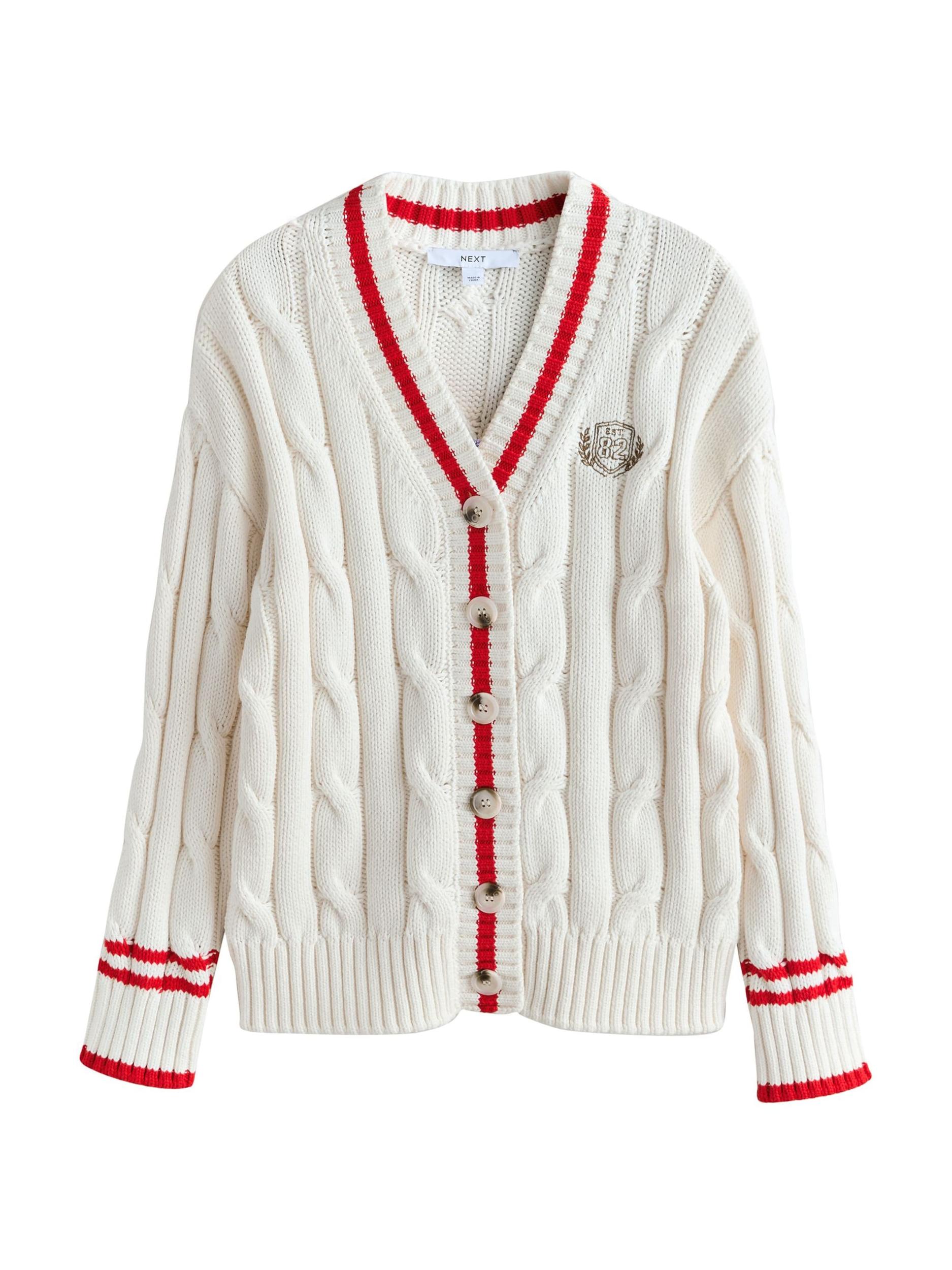 Next Πλεκτή ζακέτα αιματί / λευκό
