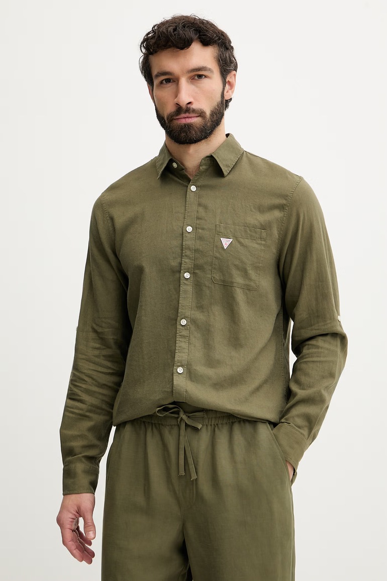Guess πουκάμισο Ανδρικό λινό