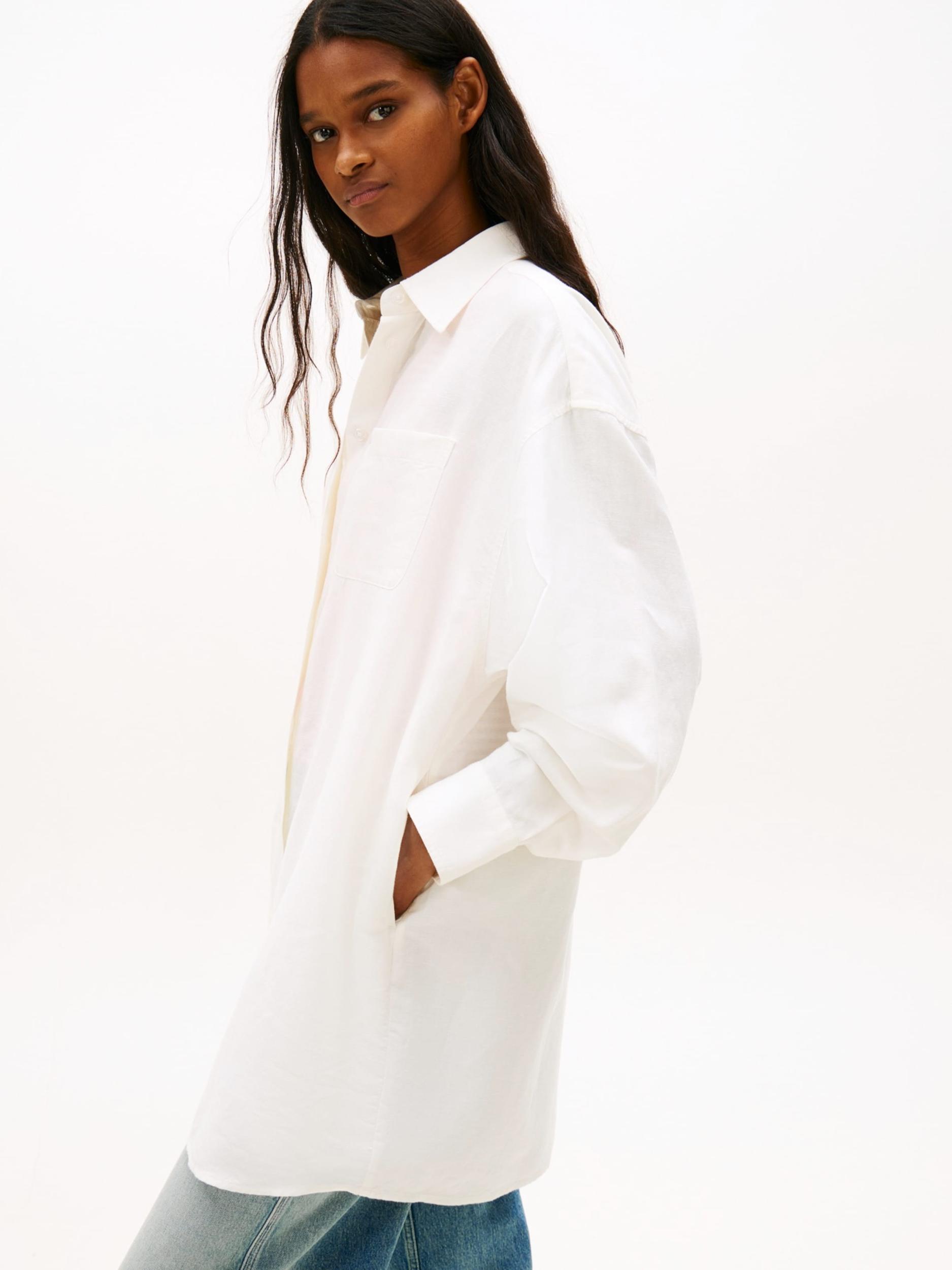 Tommy Jeans Μπλουζοφόρεμα λευκό