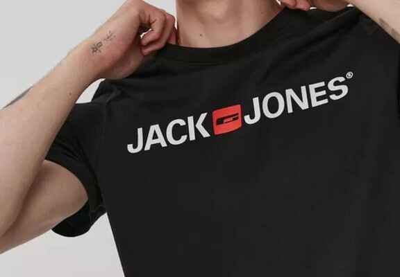 Μαύρο ανδρικό μπλουζάκι με λογότυπο JACK & JONES